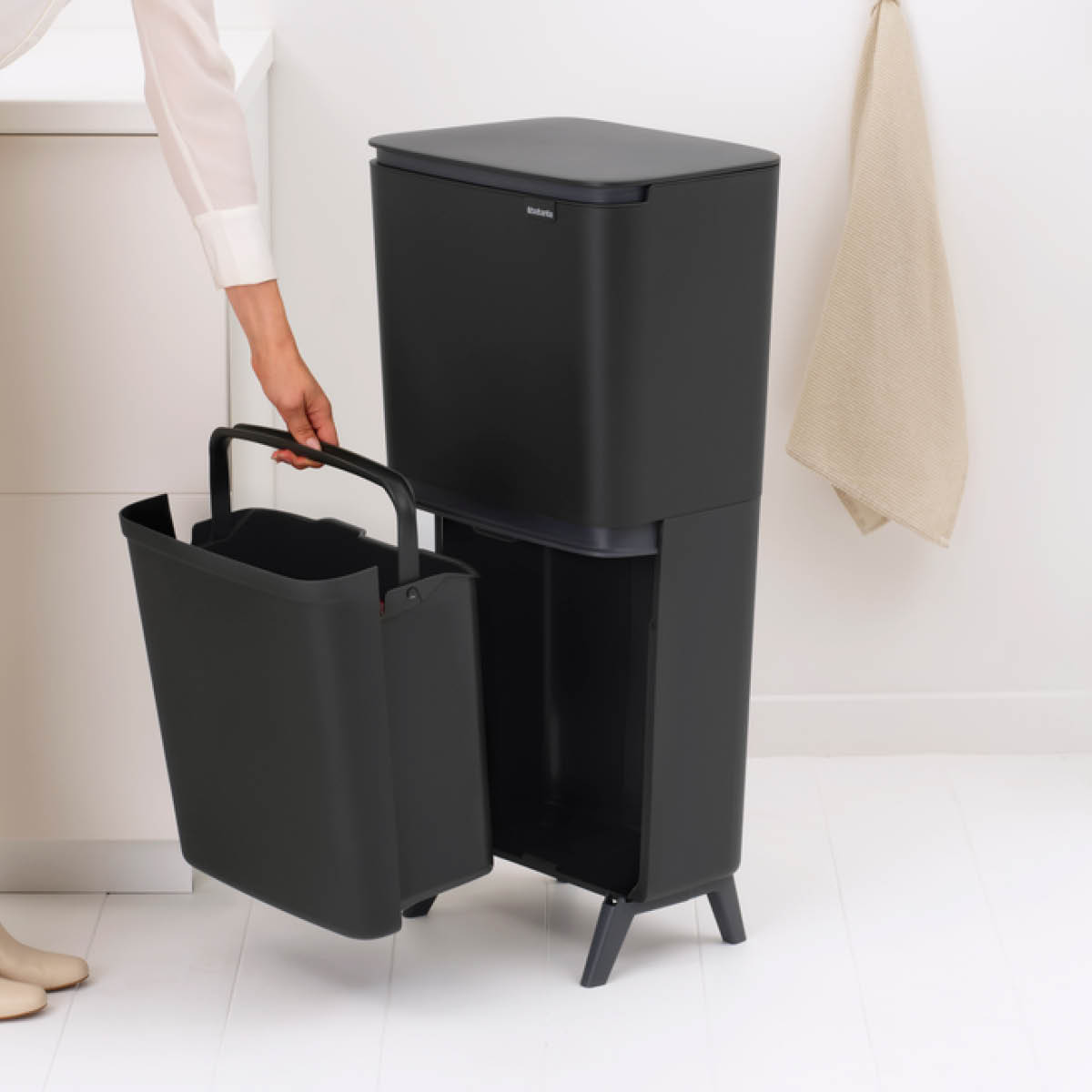 Brabantia SortUp källsorteringskärl hög 20+25 L mörkgrå