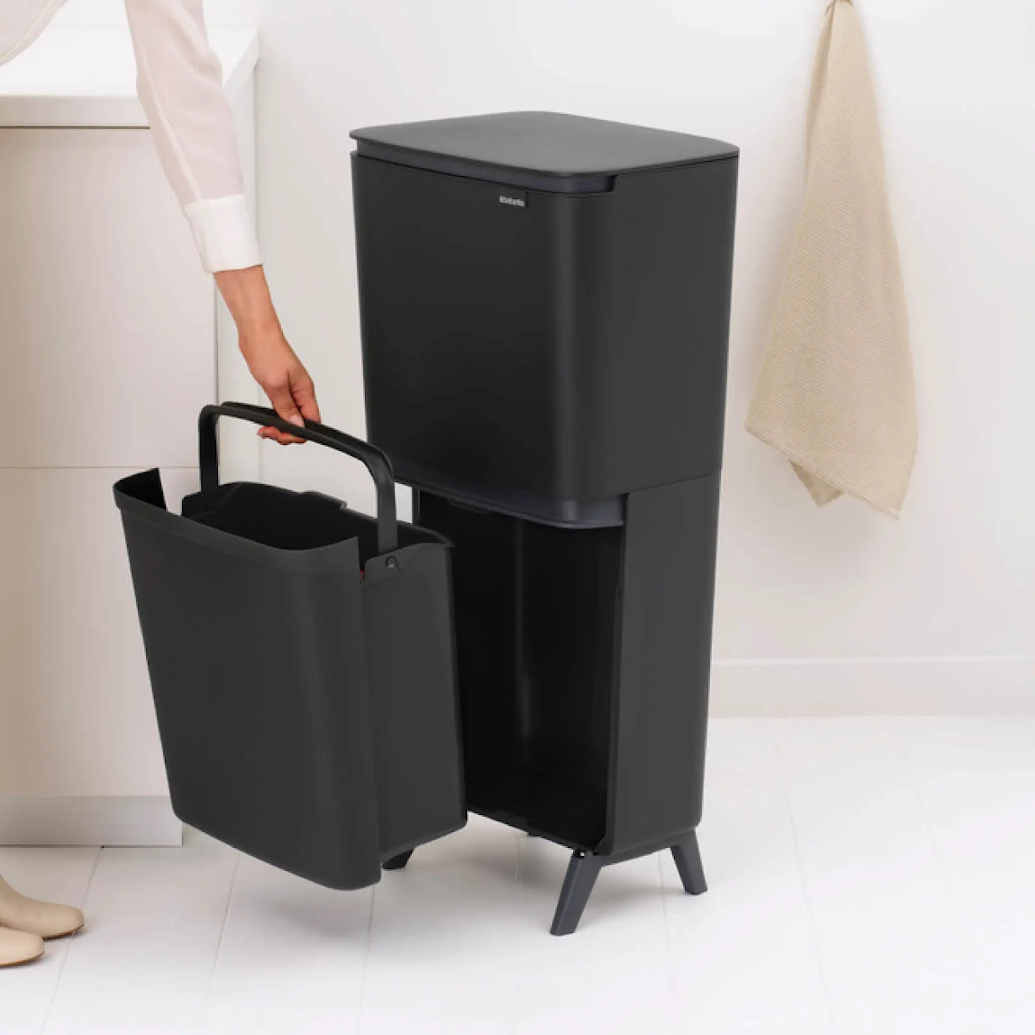 Brabantia SortUp källsorteringskärl hög 20+25 L mörkgrå