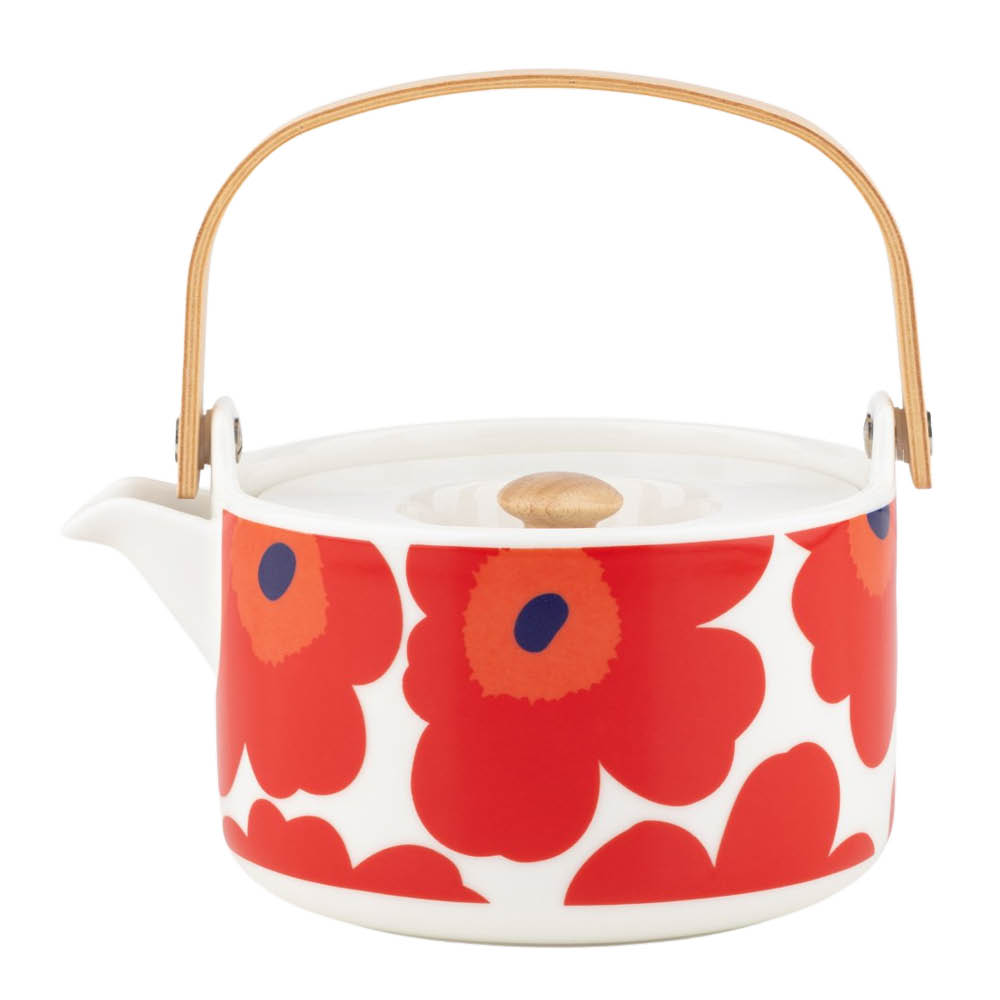 Marimekko Oiva Unikko tekanne 70 cl hvit/rød/blå