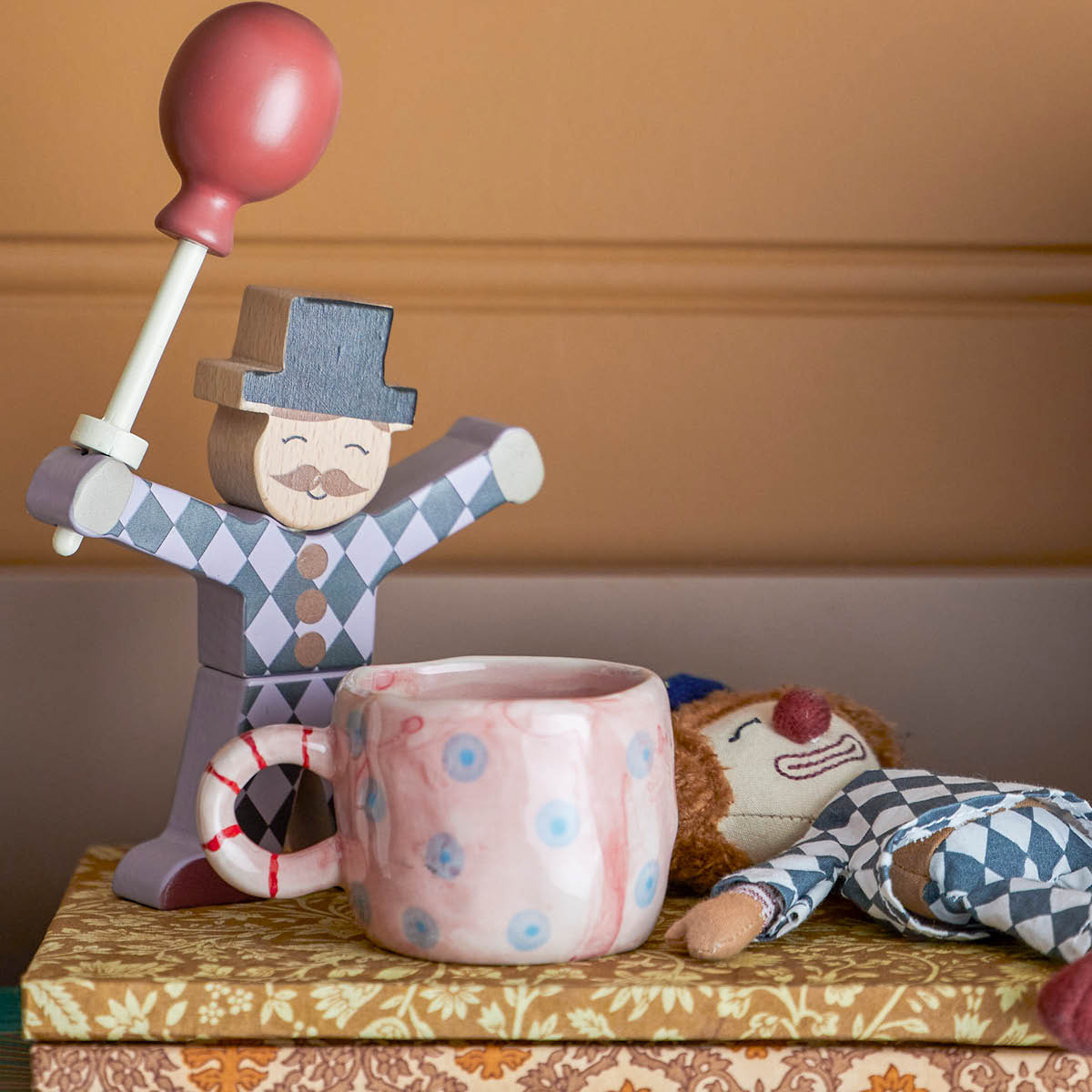 Bloomingville MINI Nini mugg 10 cl rosa/blå/röd