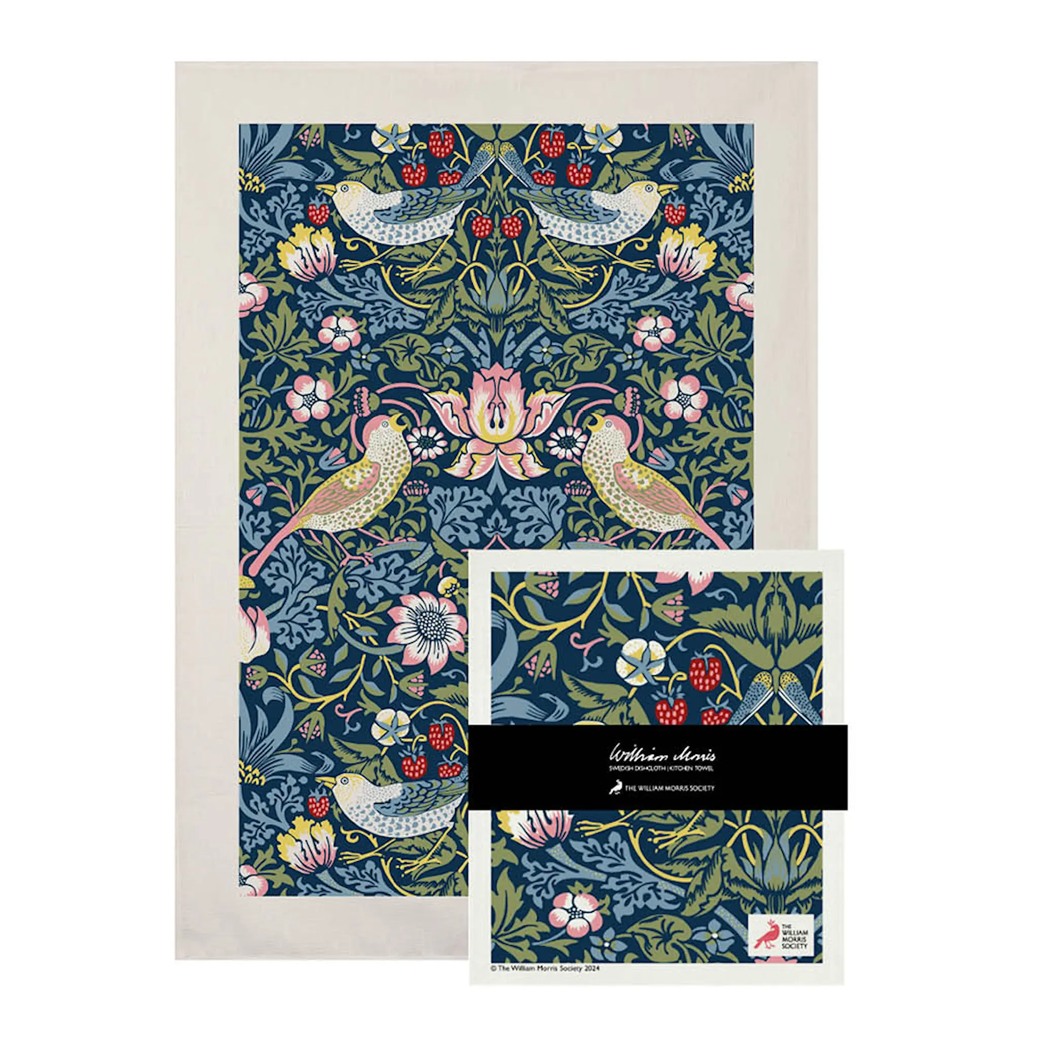 Citronelles William Morris set kökshandduk & disktrasa Strawberry thief
