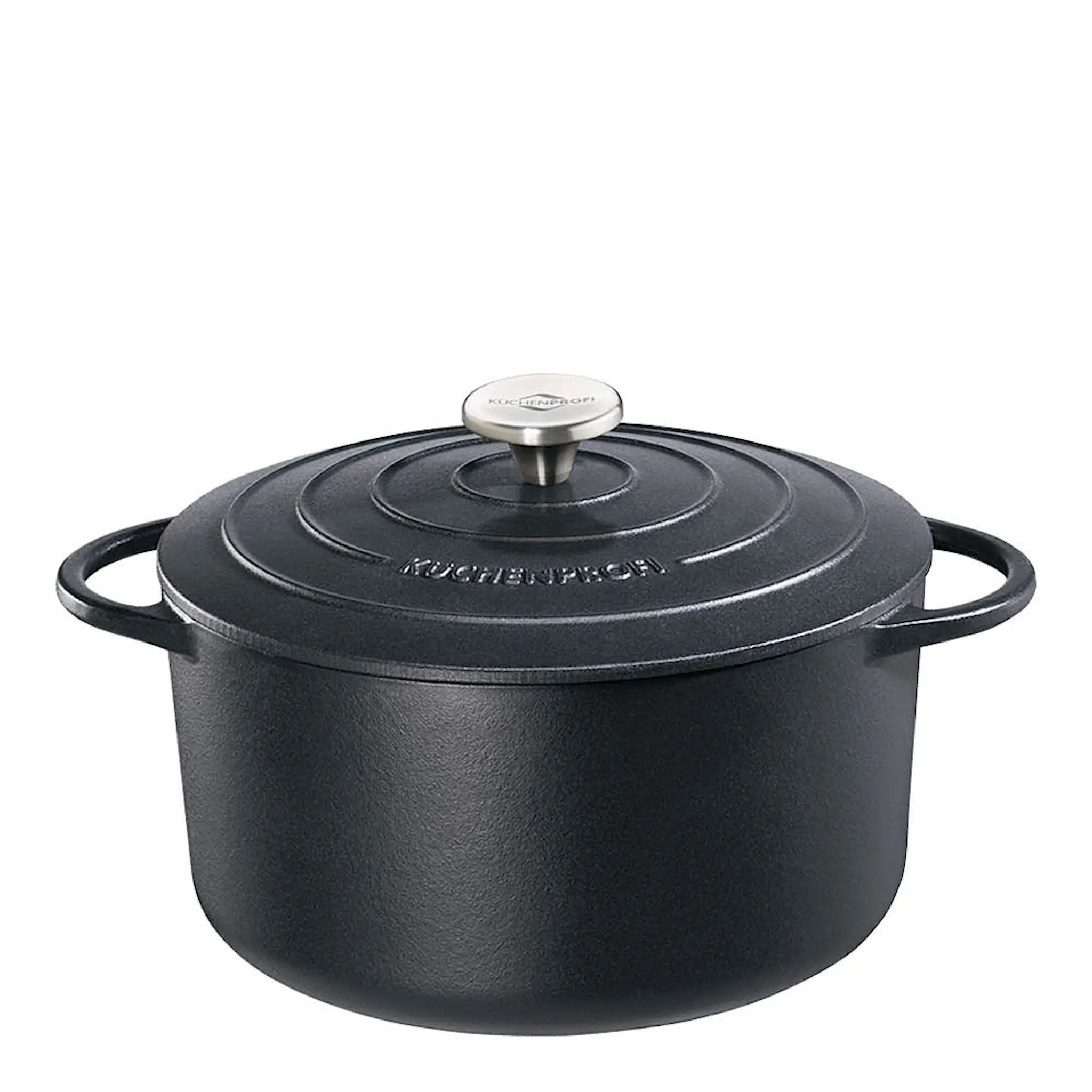 Küchenprofi Provence gjutjärnsgryta rund 28 cm 6,6 L svart