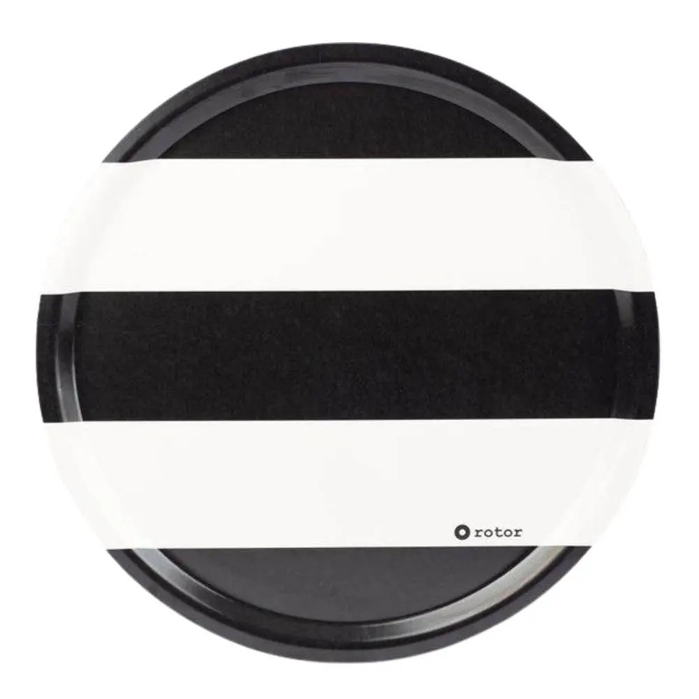 Stripes serveringsbrett 38x38 cm svart/hvit