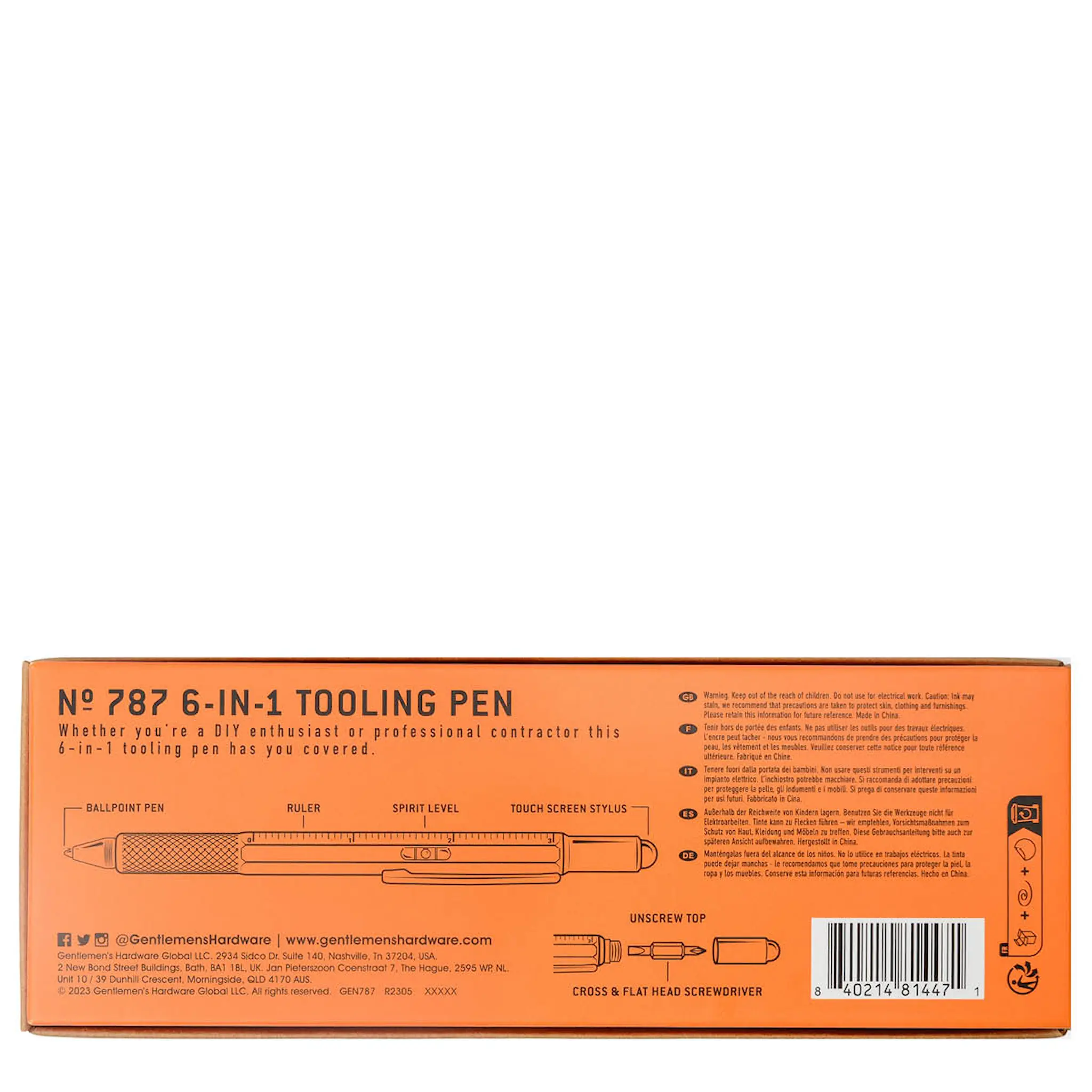 Gentlemen's Hardware Tooling Pen multiverktyg 6-i-1 penna