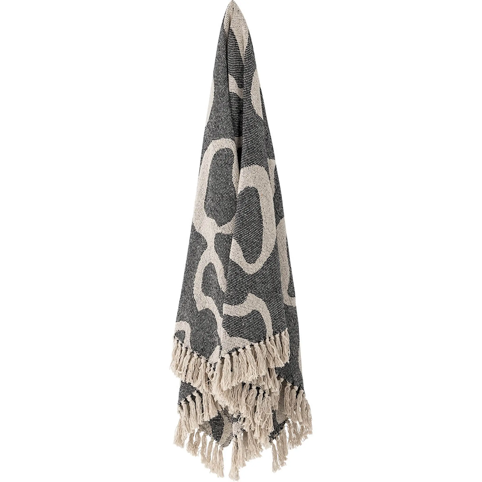 Bloomingville Salobre pläd 160x130 cm svart/natur