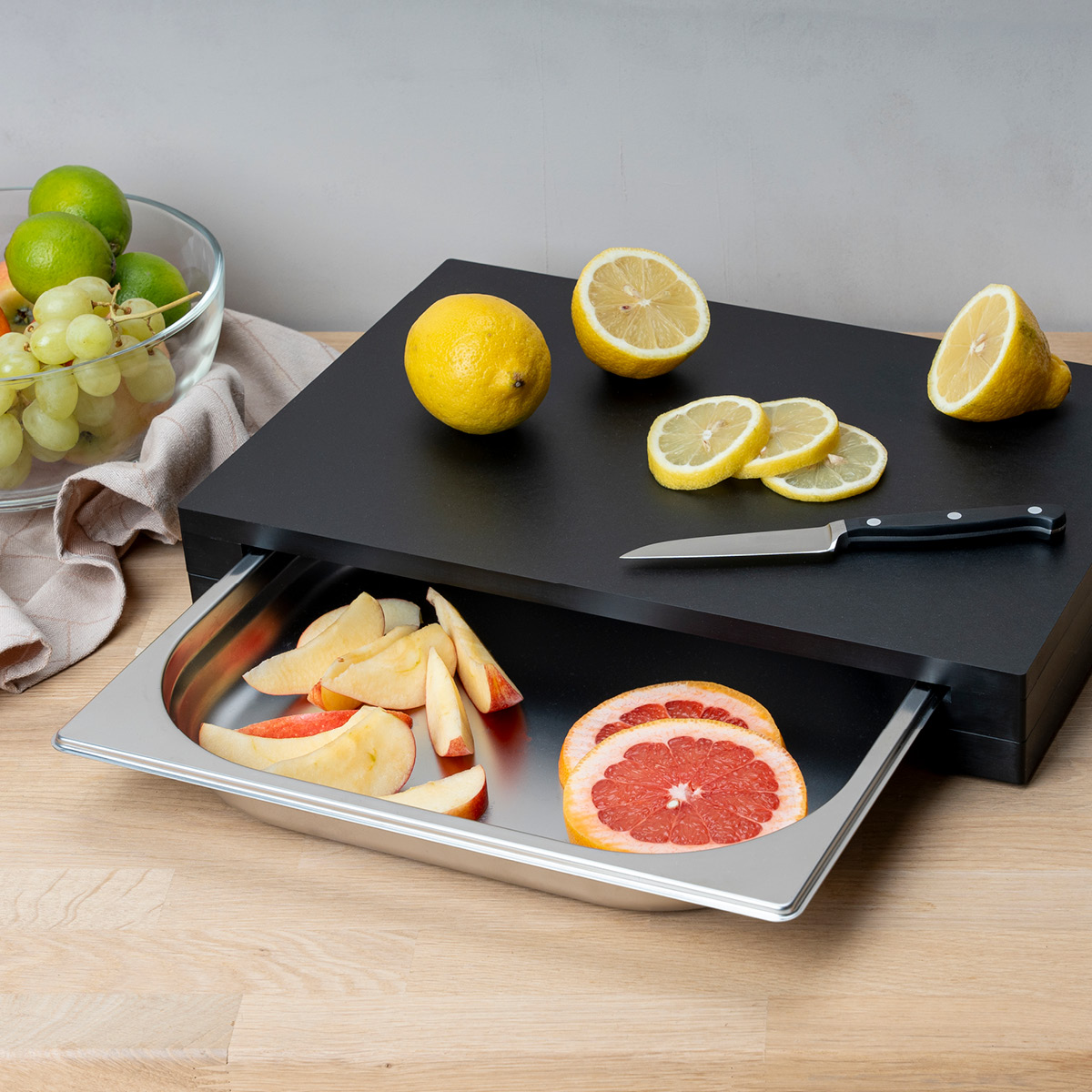 Continenta Duracore skärbräda med låda 39x27 cm svart