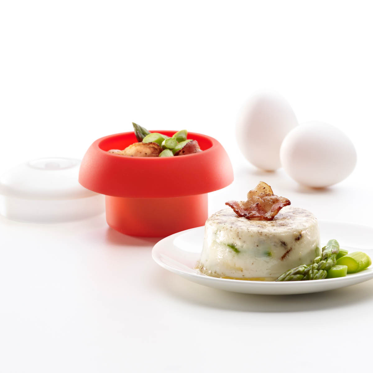 Lékué Äggpocherare för mikrovågsugn 0,1 L röd