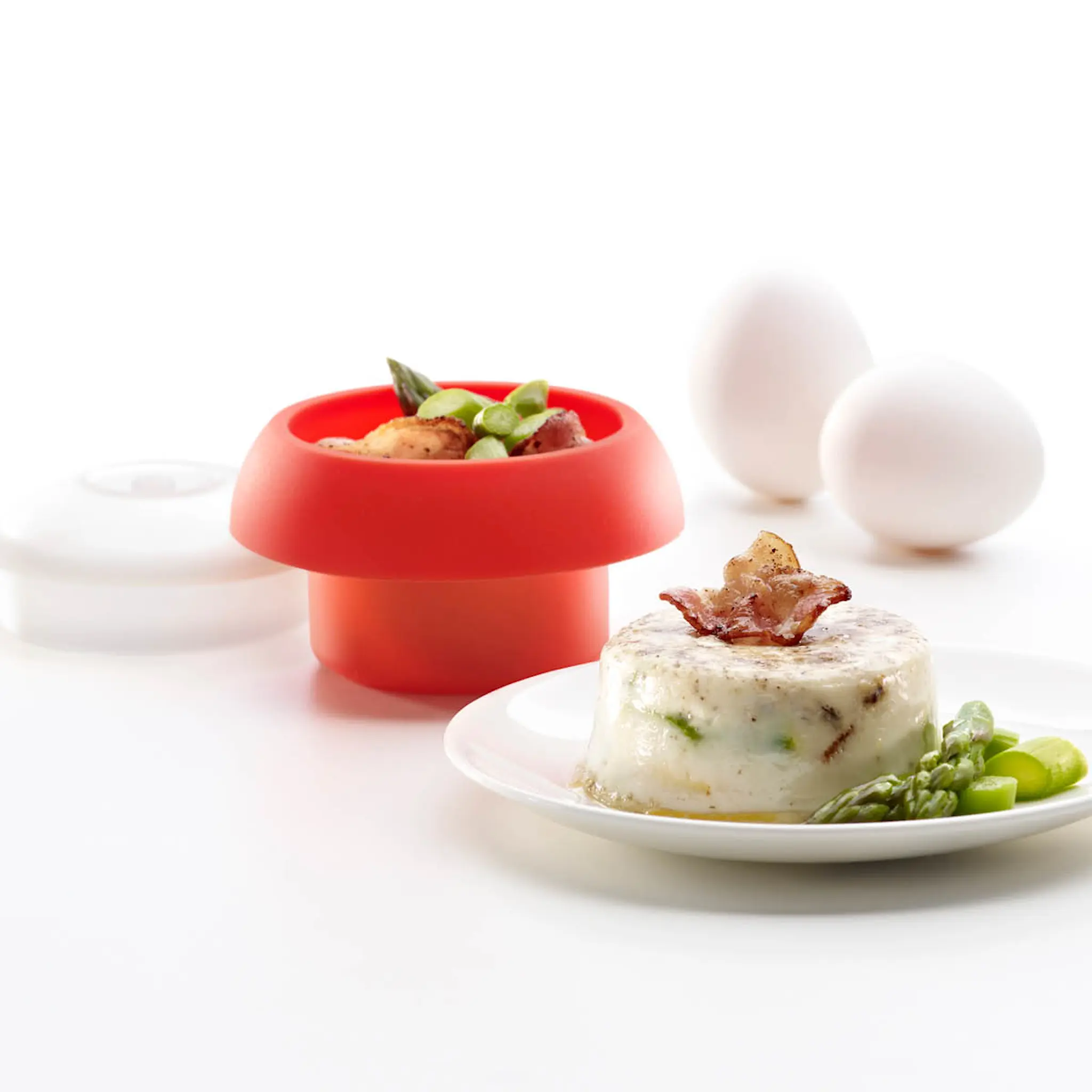 Lékué Äggpocherare för mikrovågsugn 0,1 L röd