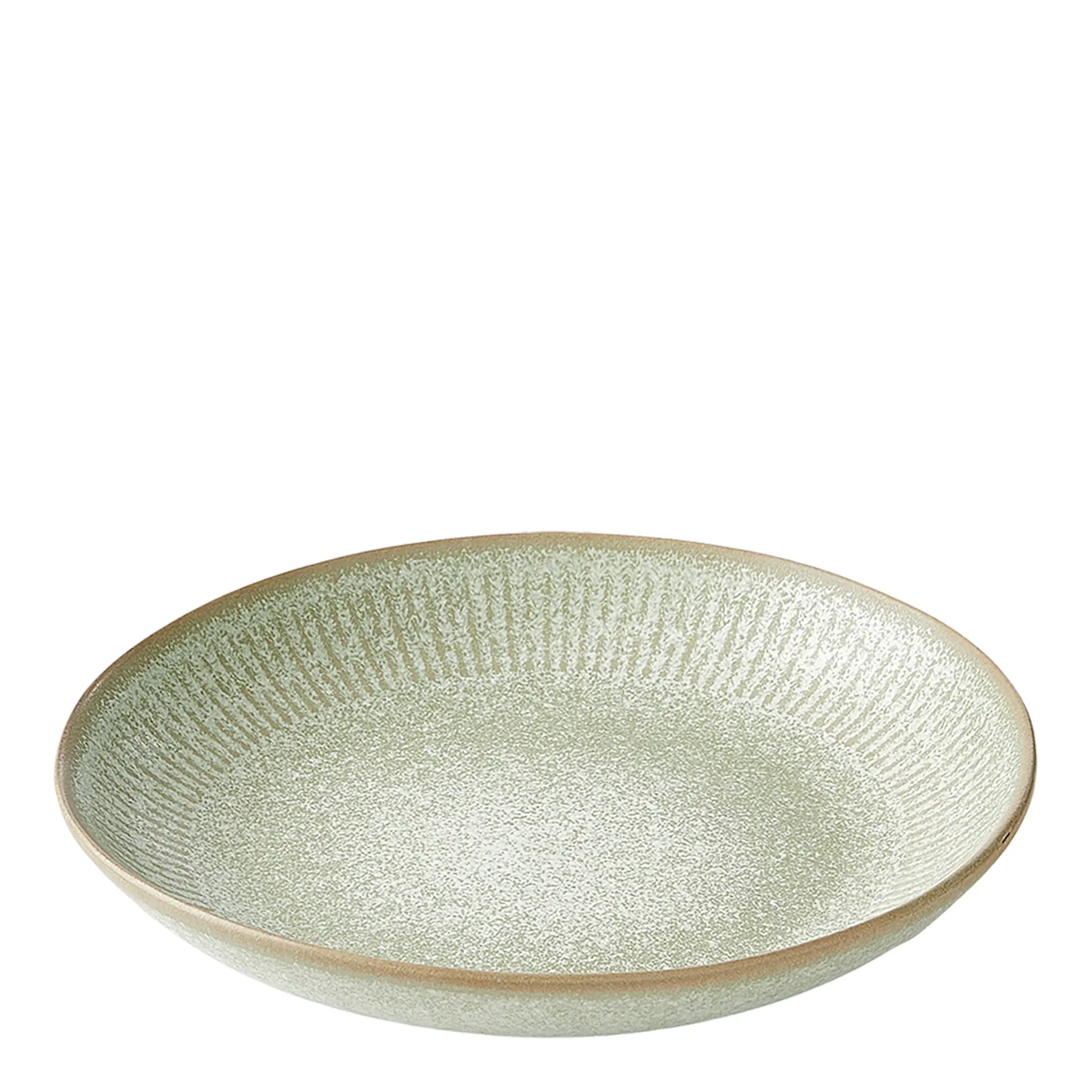 Aida Relief Stoneware Djup Tallrik 22 cm Grön