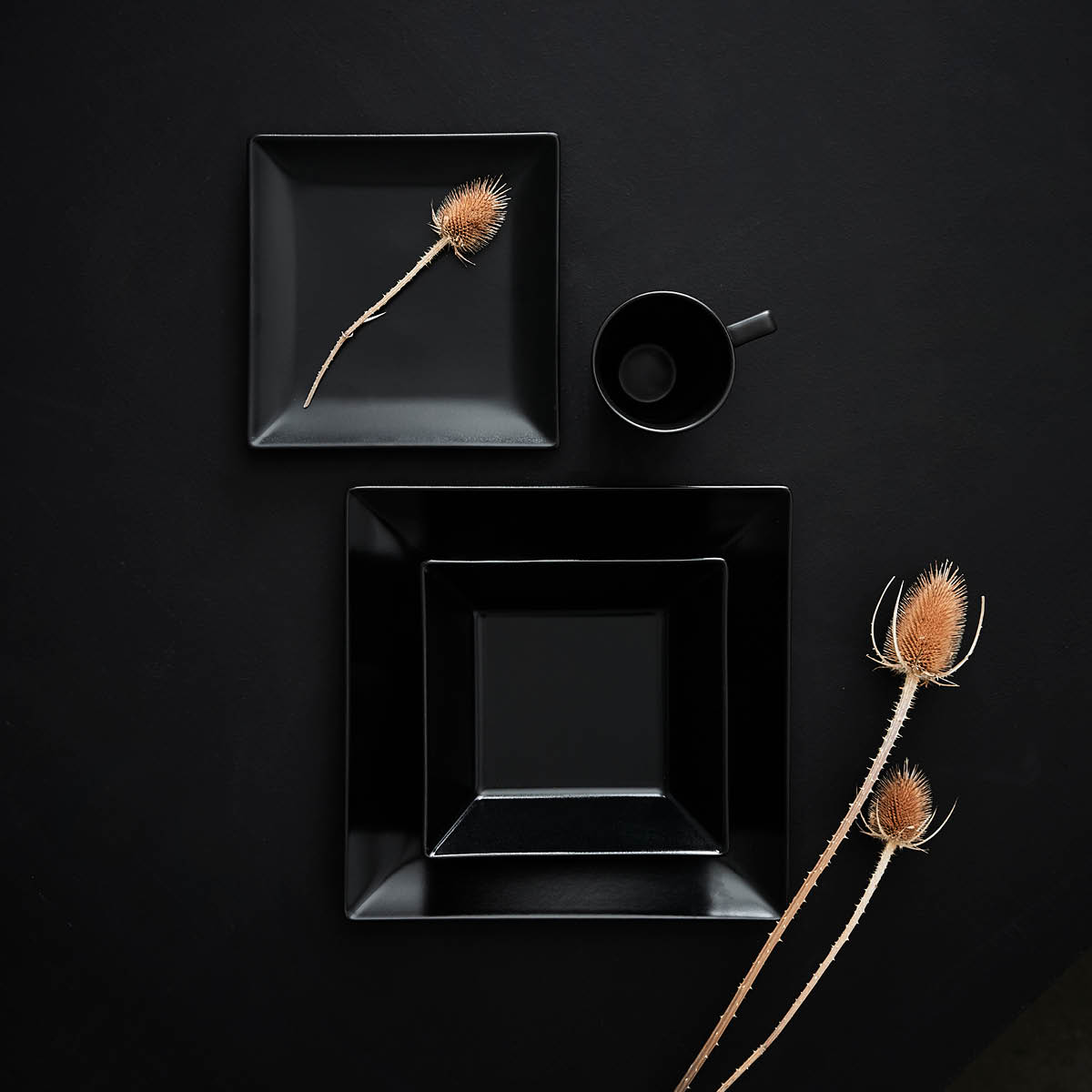 Aida Quadro Tallrik 18x18 cm Svart