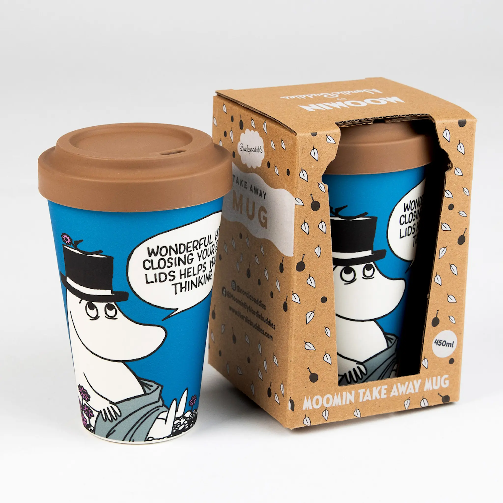 Nordicbuddies Mumin take away mugg 45 cl Mummipappa avkopplande blå