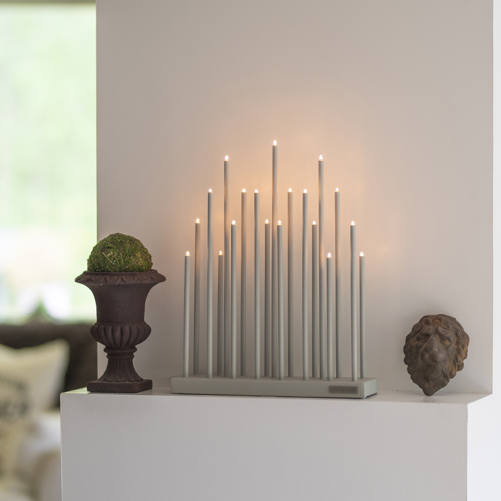 Smak Design Elflugan Original Adventtikyntelikkö 32x8 cm Vaaleanharmaa