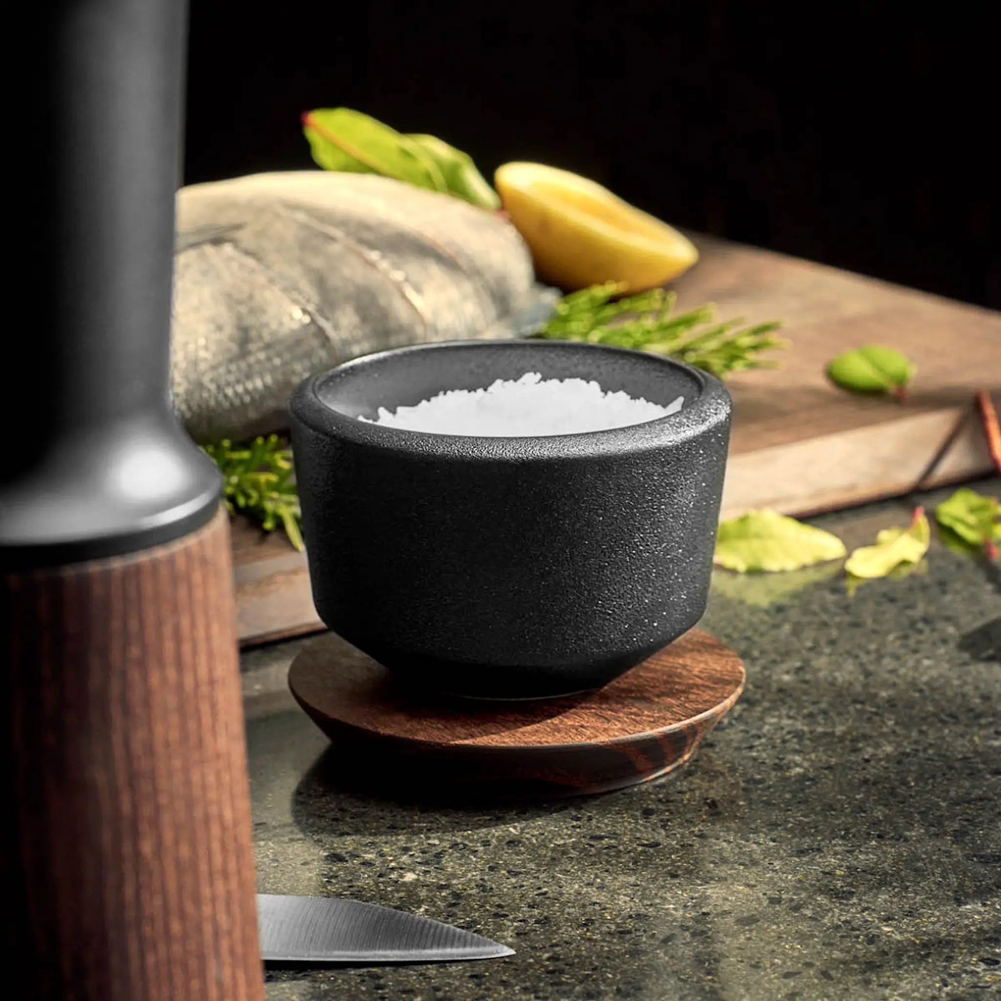 Rosendahl Rå Saltkar M/Lock 15 cl Svart