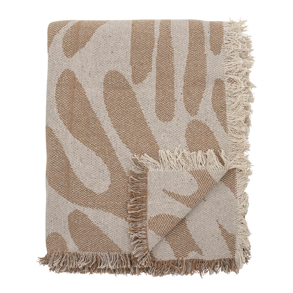 Bloomingville Alk pläd 160x130 cm brun