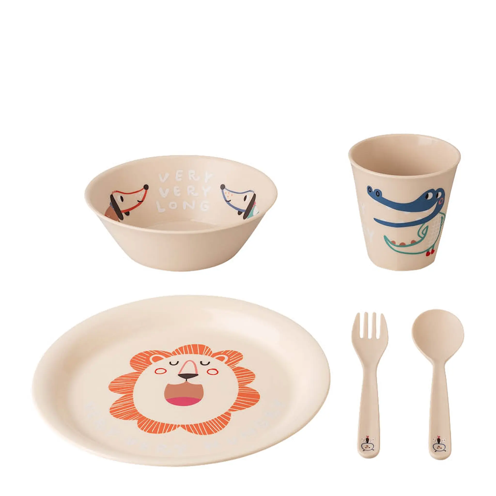 Koziol Very Very At Home lastenastiasto 4 osaa beige