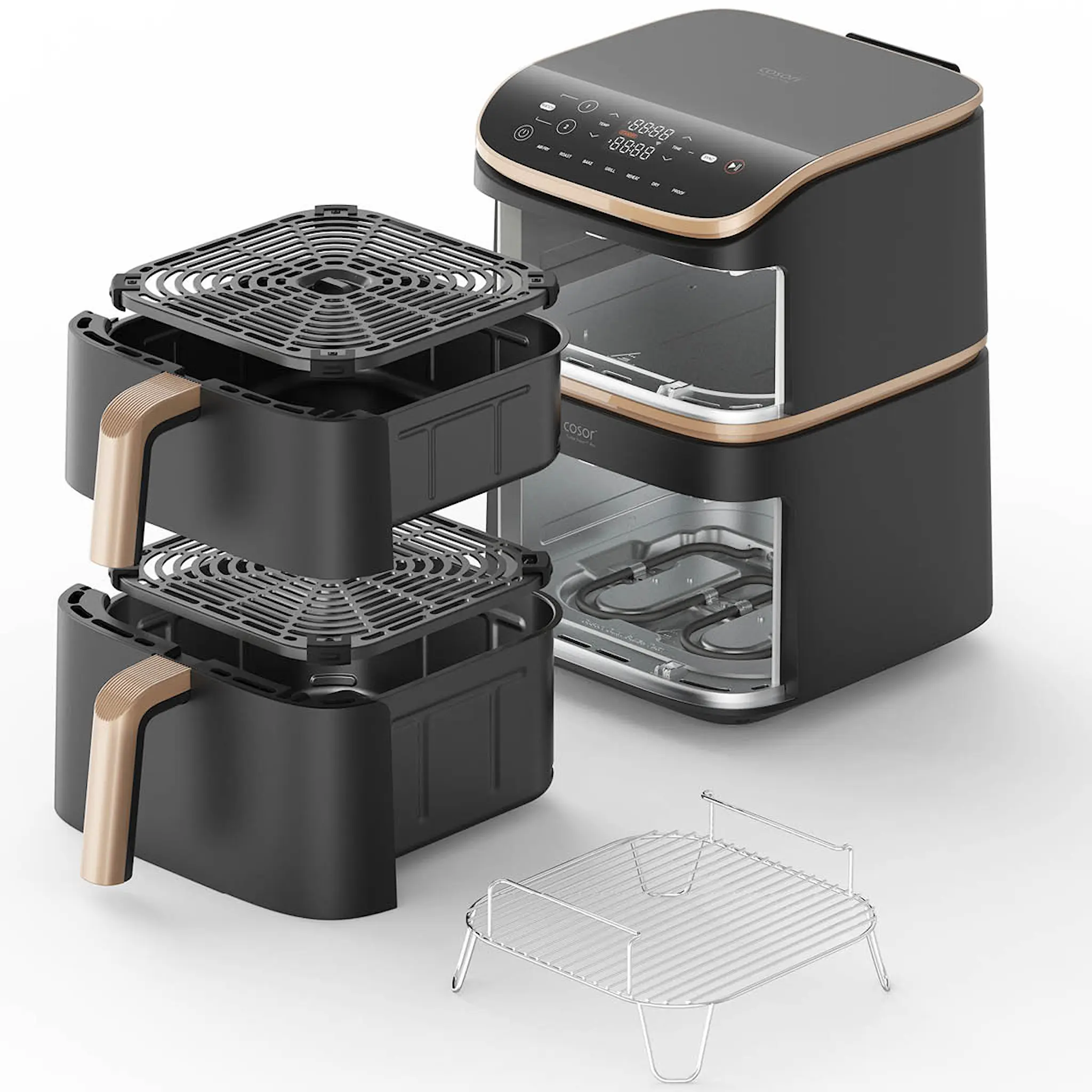 Cosori Turbo Tower Pro airfryer 10,8 L mörkgrå/roséguld