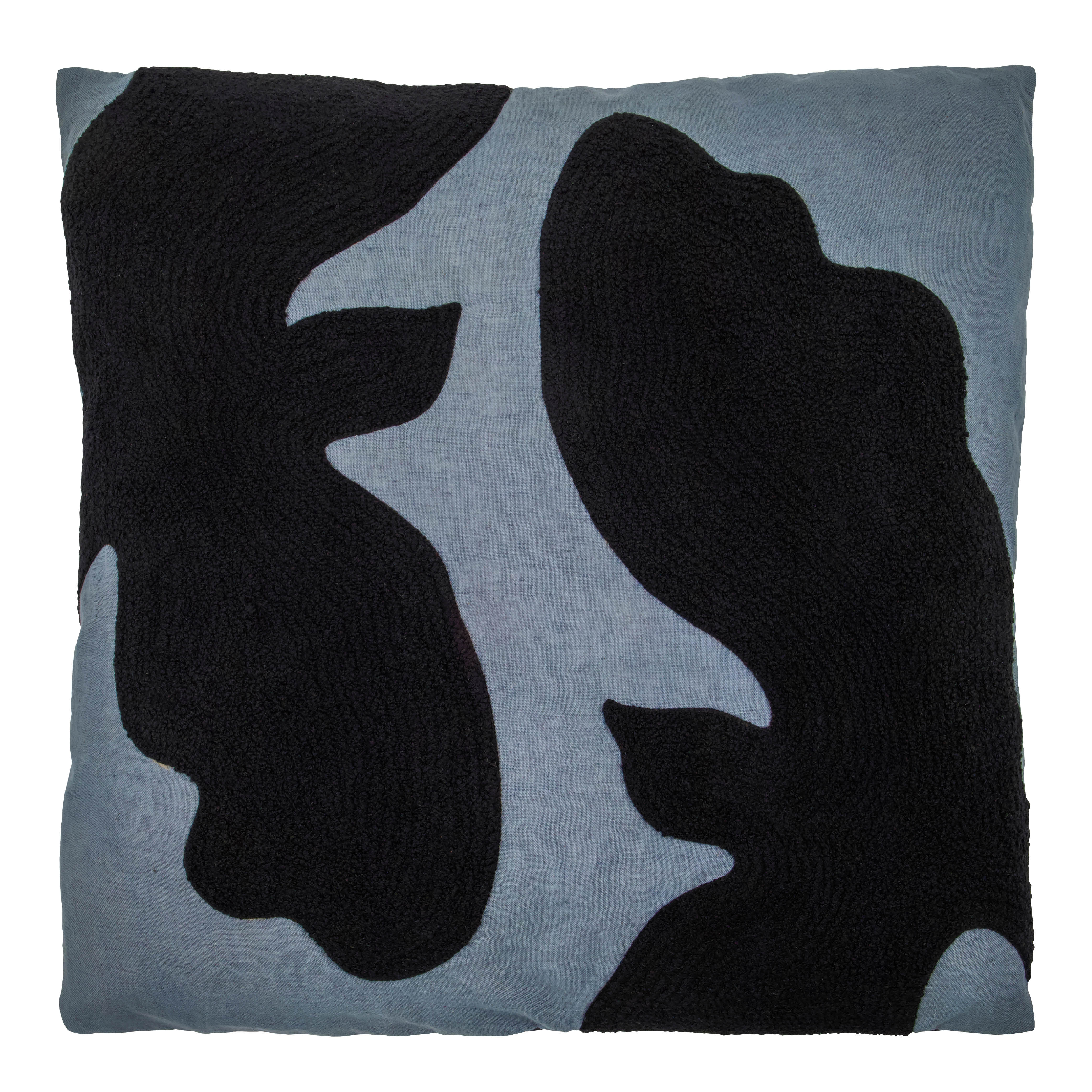 House Doctor Miki prydnadskudde 50x50 cm medelhavsblå/svart