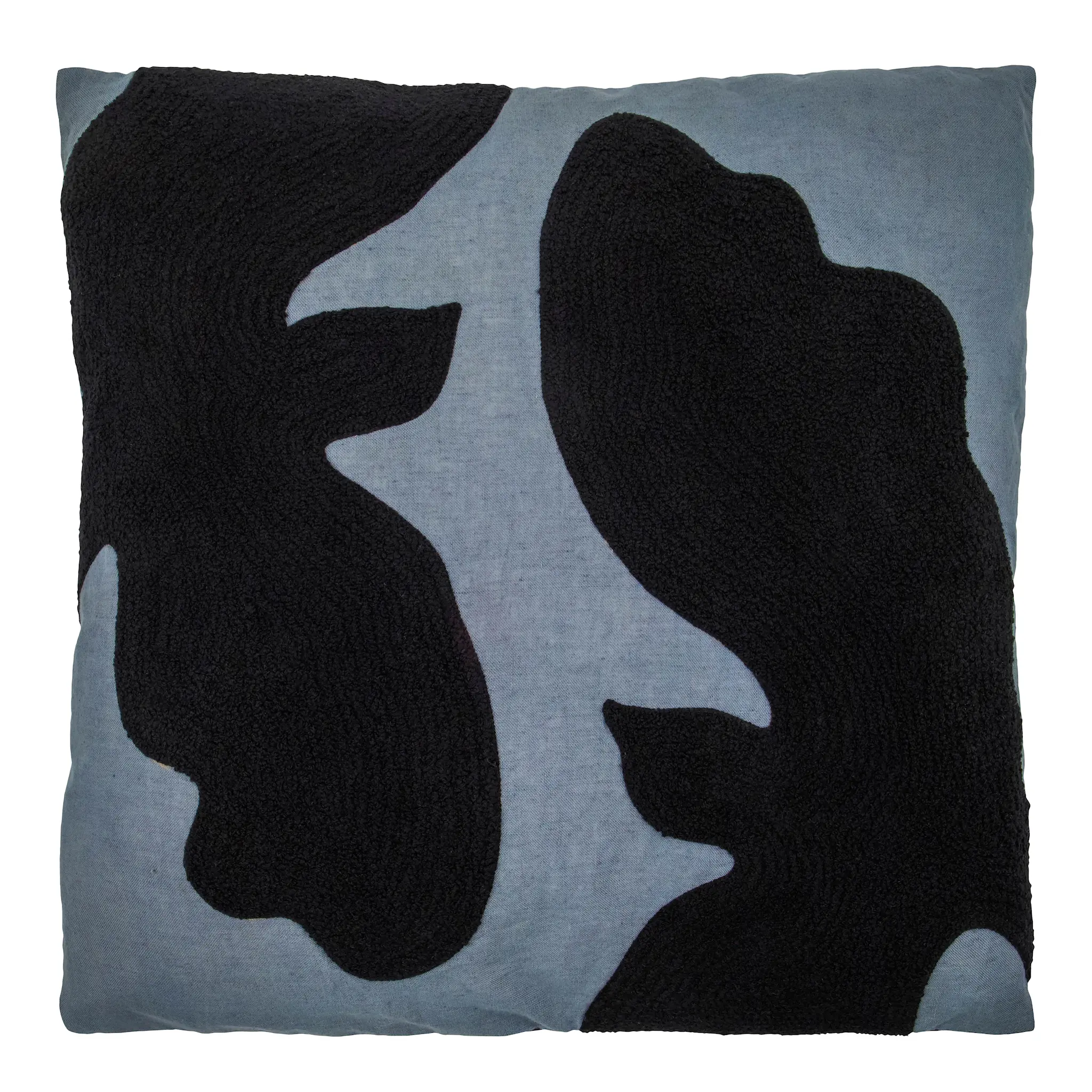 House Doctor Miki prydnadskudde 50x50 cm medelhavsblå/svart