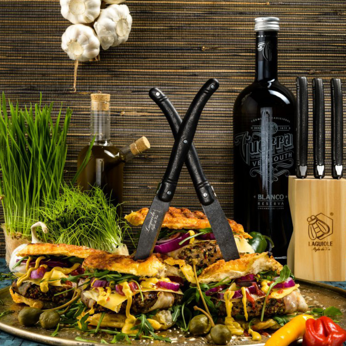 Laguiole Style de Vie Biffkniver 23 cm 6 stk stonewash