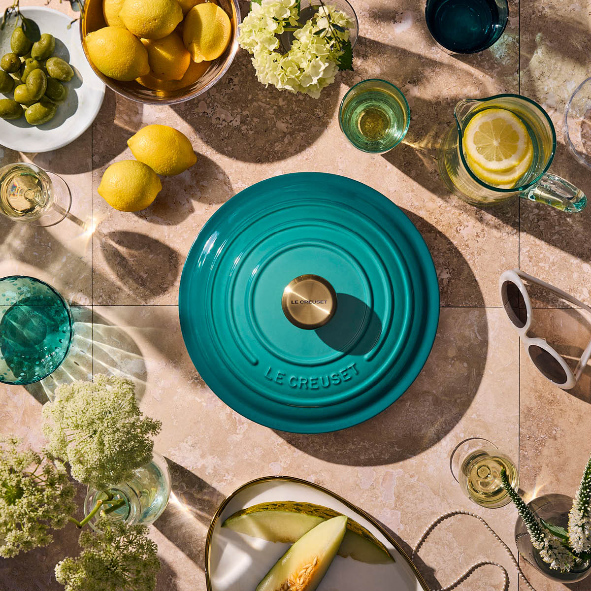 Le Creuset Signature gjutjärnsgryta rund 28 cm 6,2 L Bleu Riviera