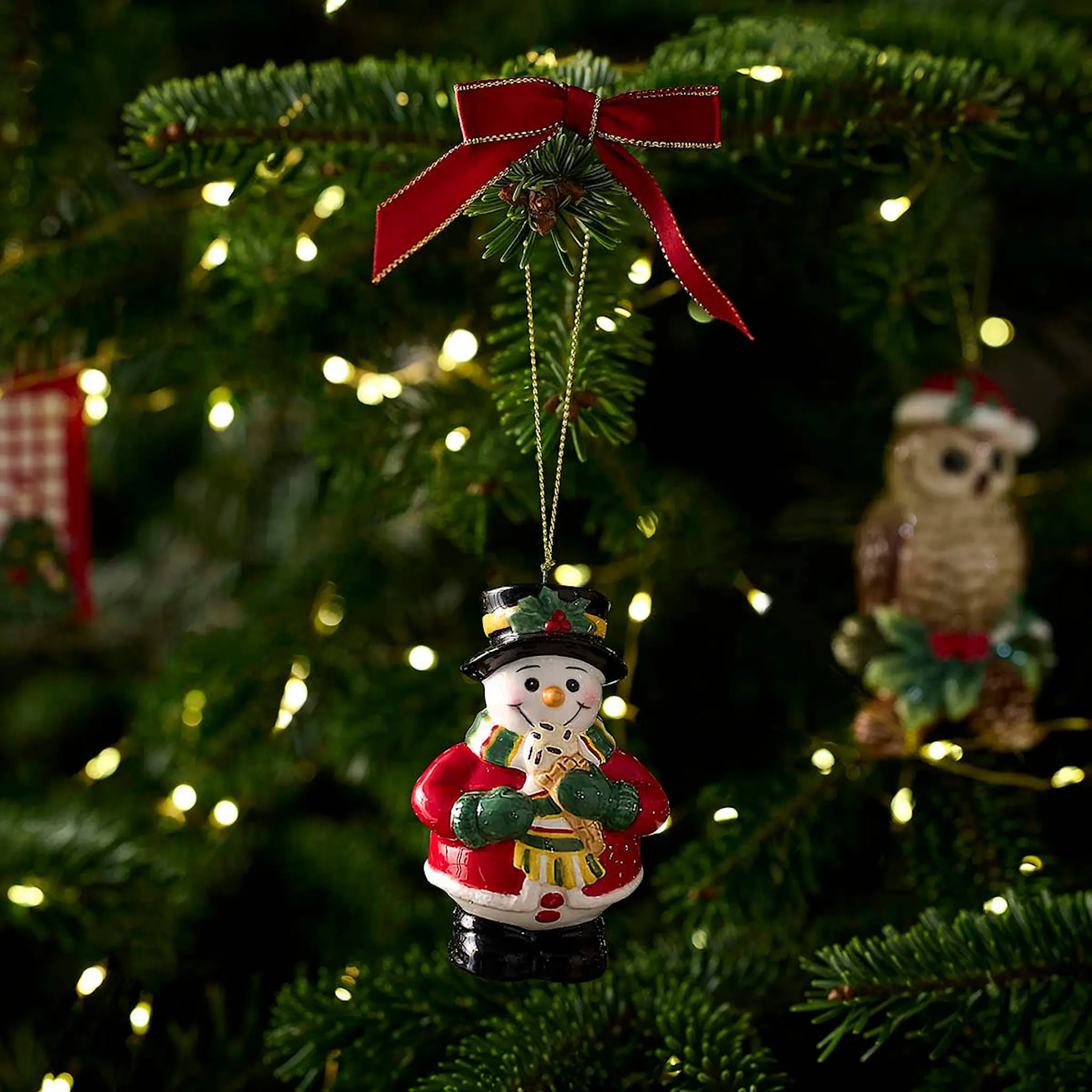Spode Christmas Tree juletrepynt Snowman Eat Ice Cream