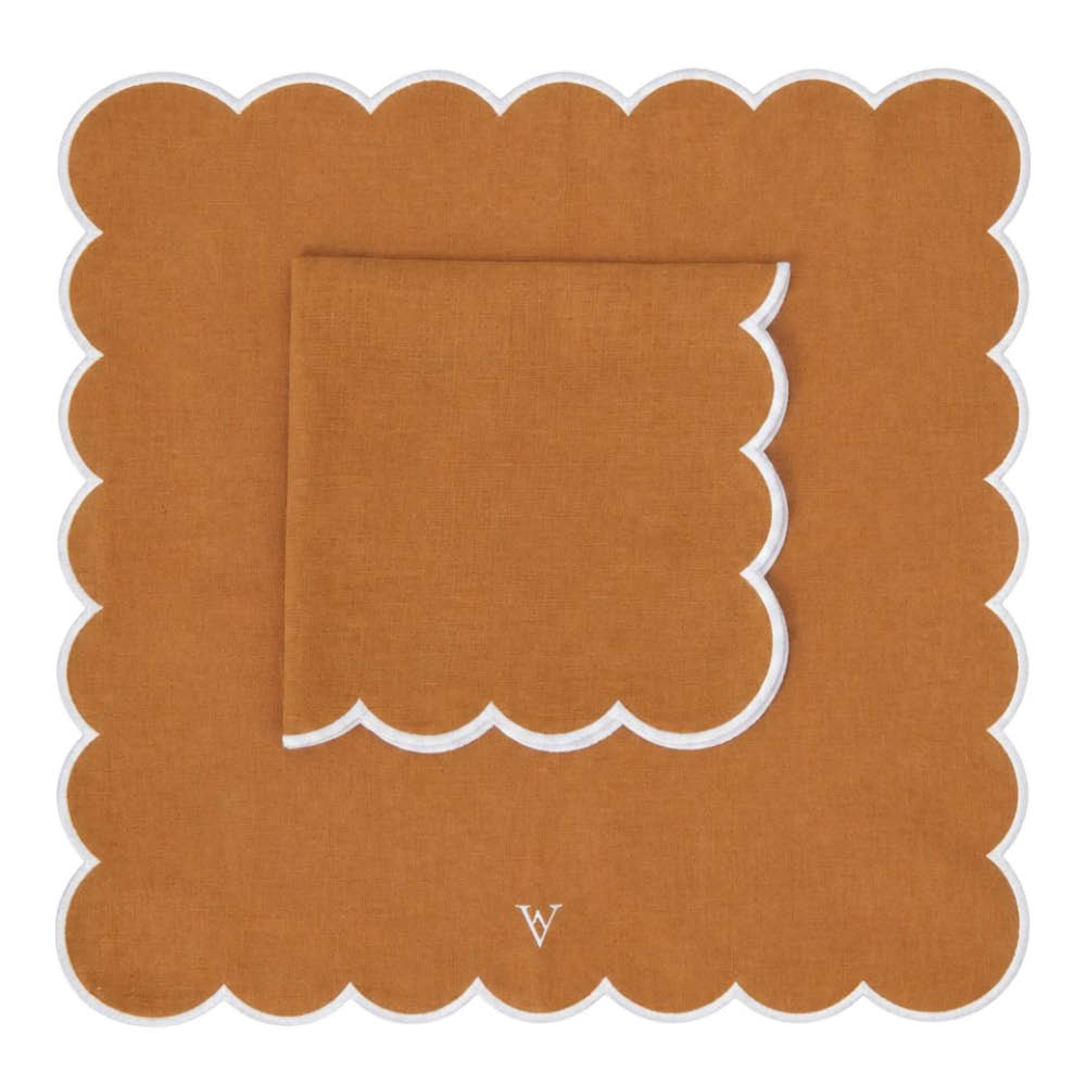 Von Norten - Grace Scallop Lautasliina 45 cm 2 kpl Terracotta