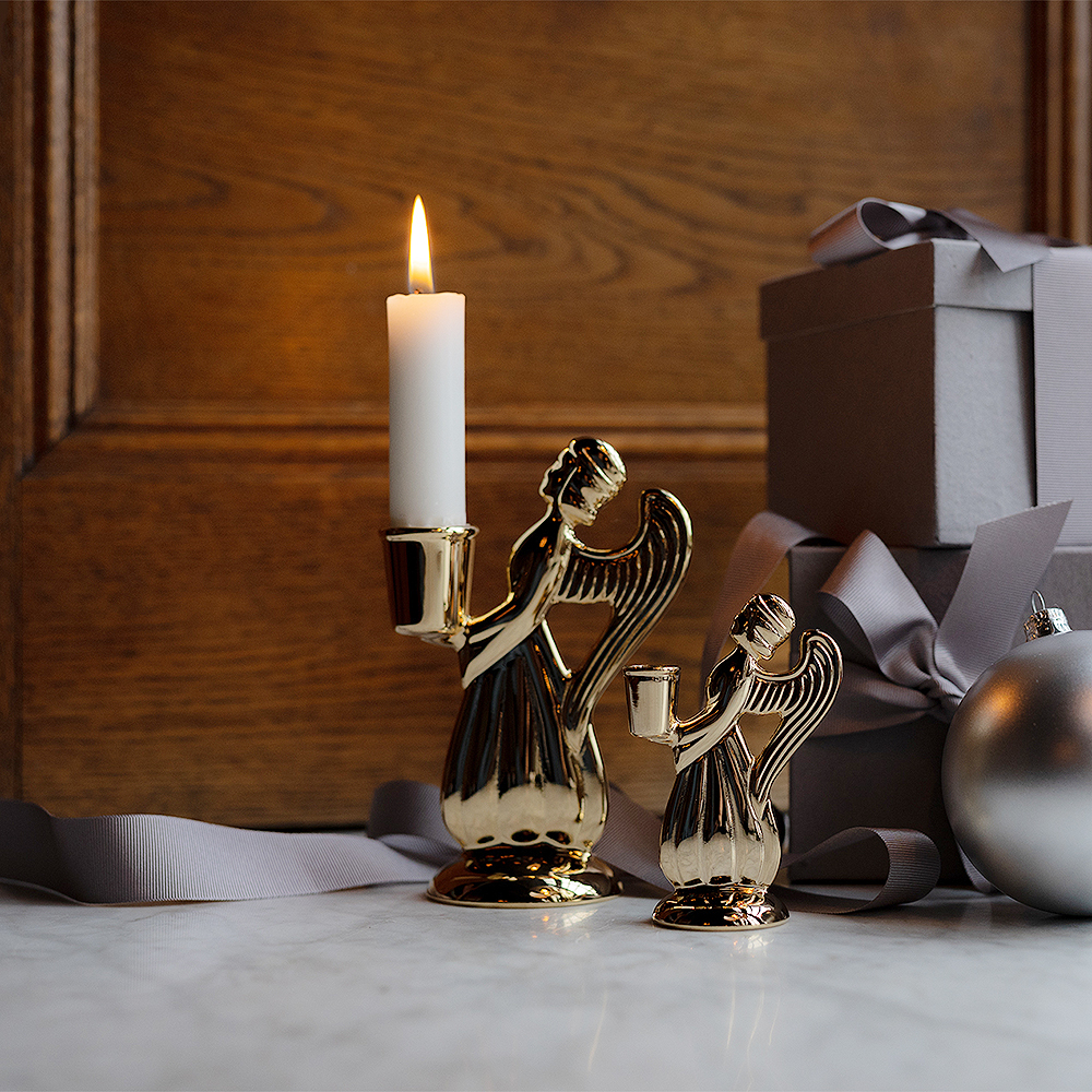 Skultuna Suojelusenkeli Iso 14 cm Kullattu messinki