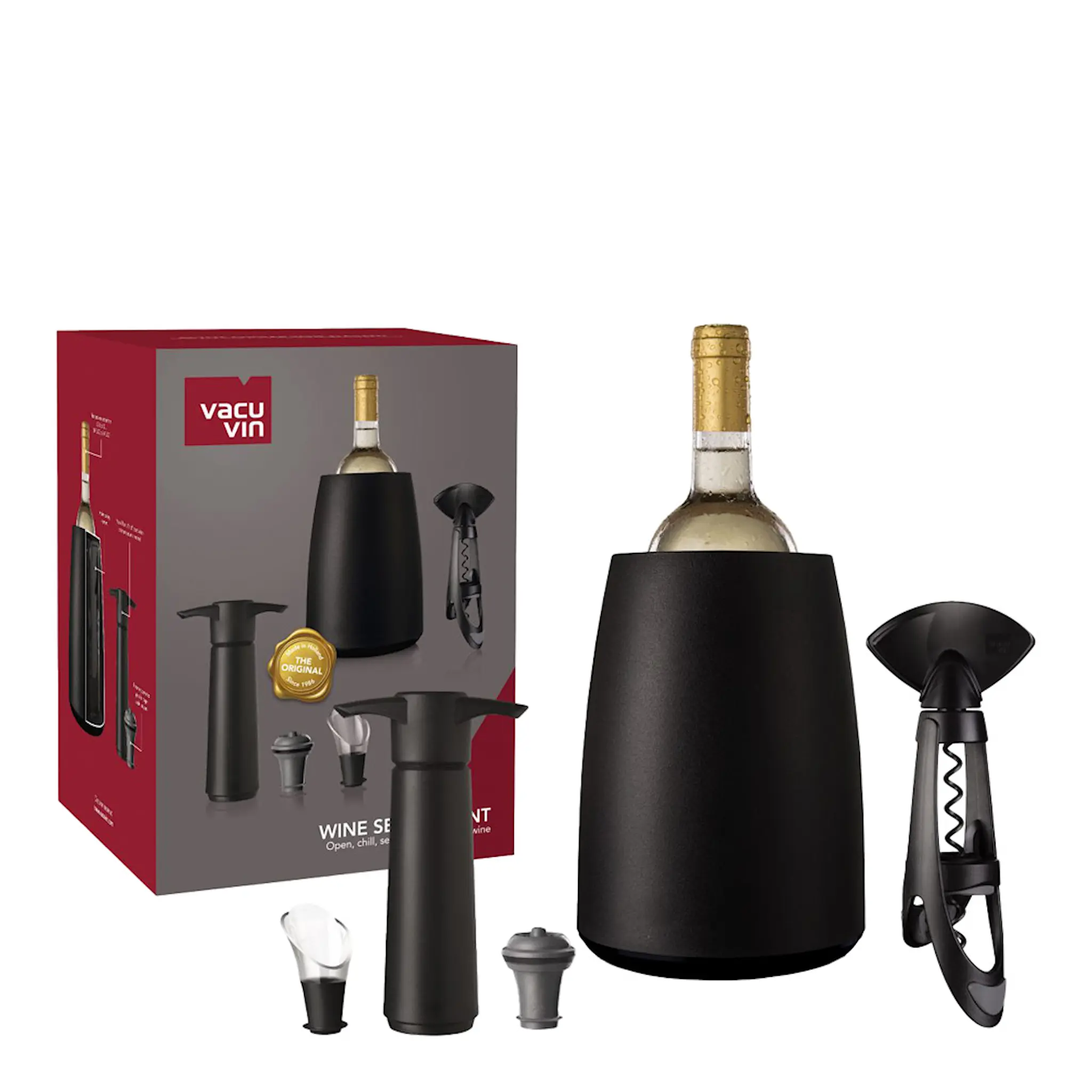 Vacu Vin Wine Elegant Plus Setti Musta