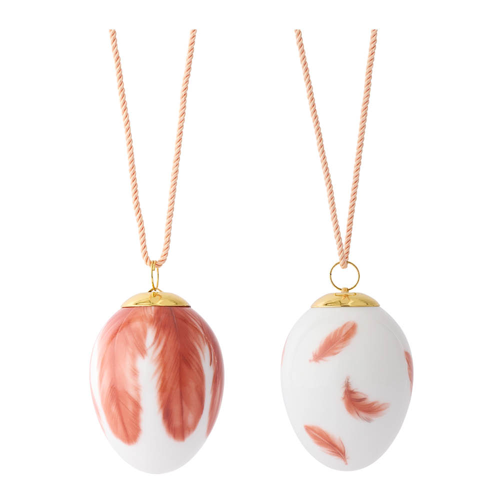 Royal Copenhagen - Spring Collection 2025 Pääsiäismuna Leppälinnun höyhenet 2 kpl