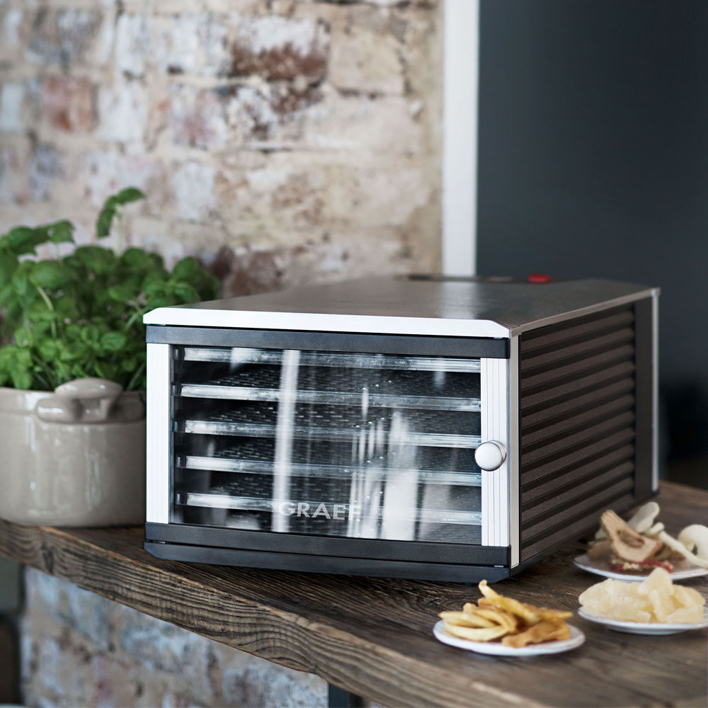 Graef Sienikuivuri / Hedelmäkuivuri 6 kerrosta 22,5 cm Musta/Teräs