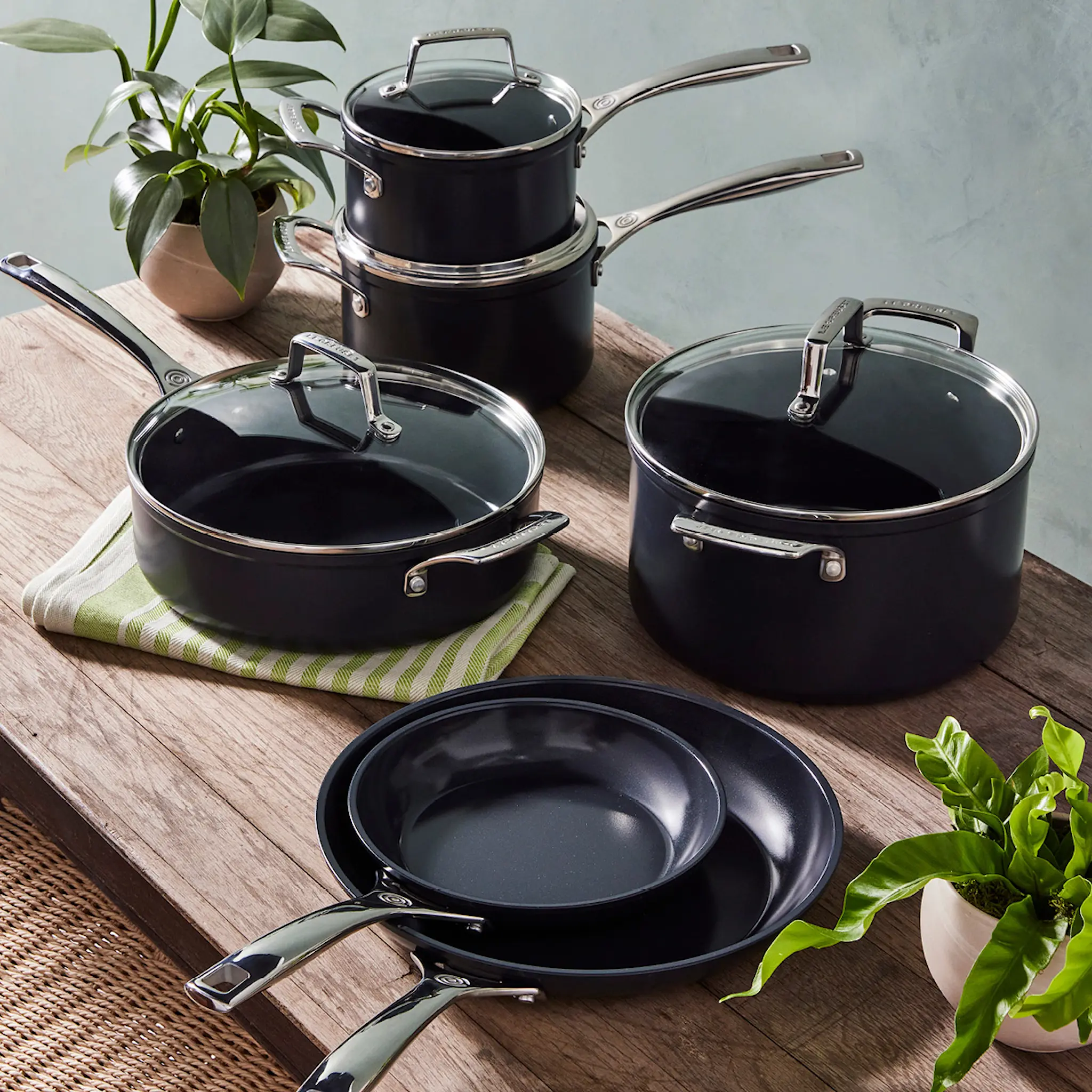 Le Creuset ENSC gryta med glaslock 6 L 24 cm black