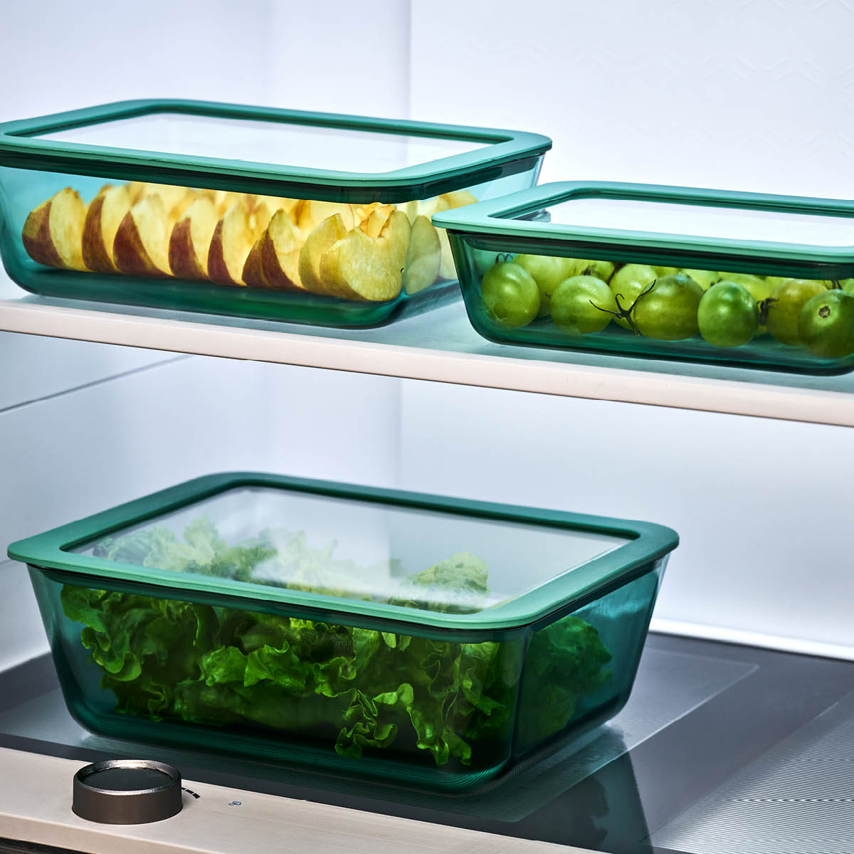 Modern House Smart Seal förvaringsset 3 delar glas grön