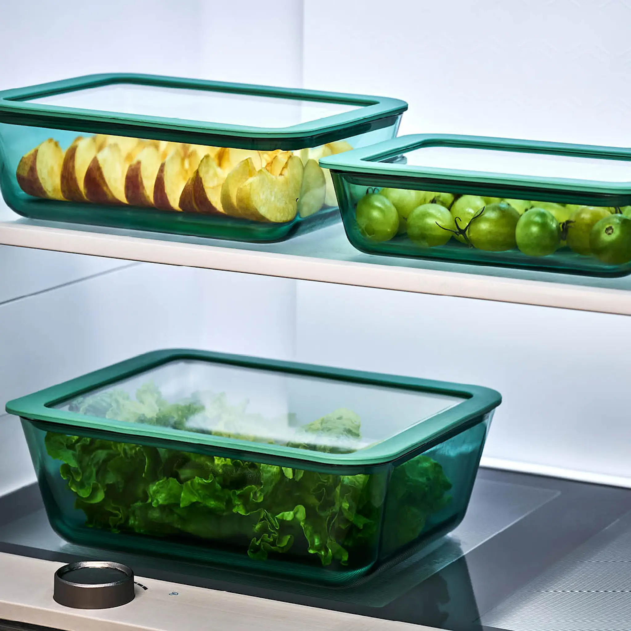 Modern House Smart Seal förvaringsset 3 delar glas grön