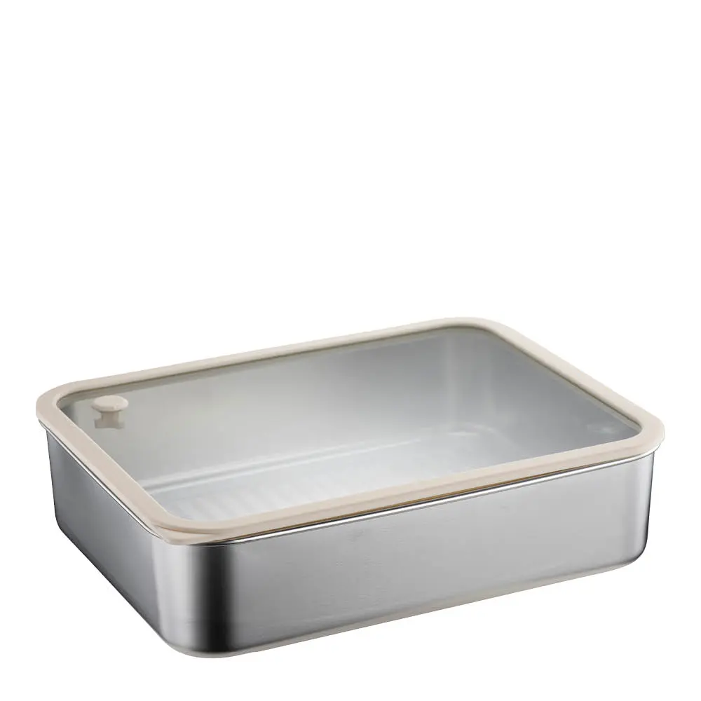 Smart Seal oppbevaringsboks 1,9L stål/beige