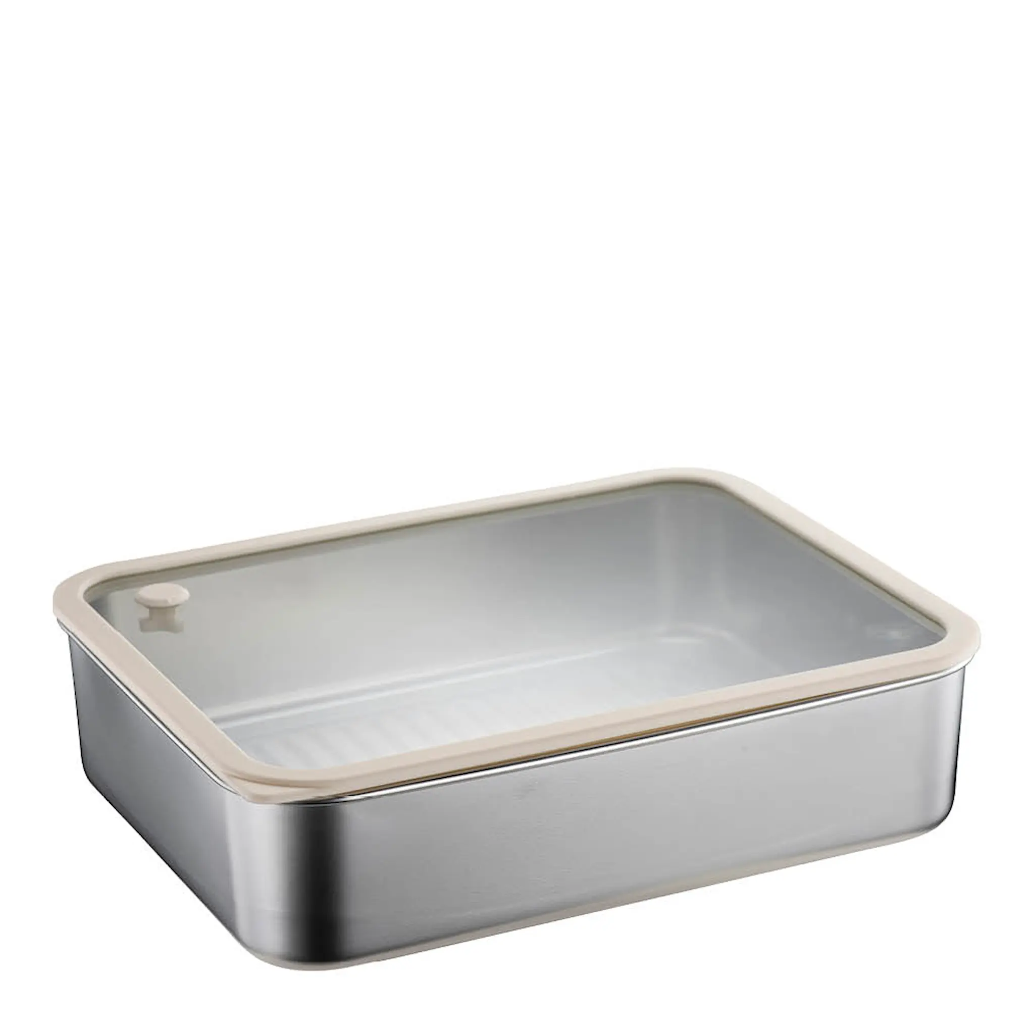 Modern House Smart Seal förvaringsburk 1,9 L stål/beige