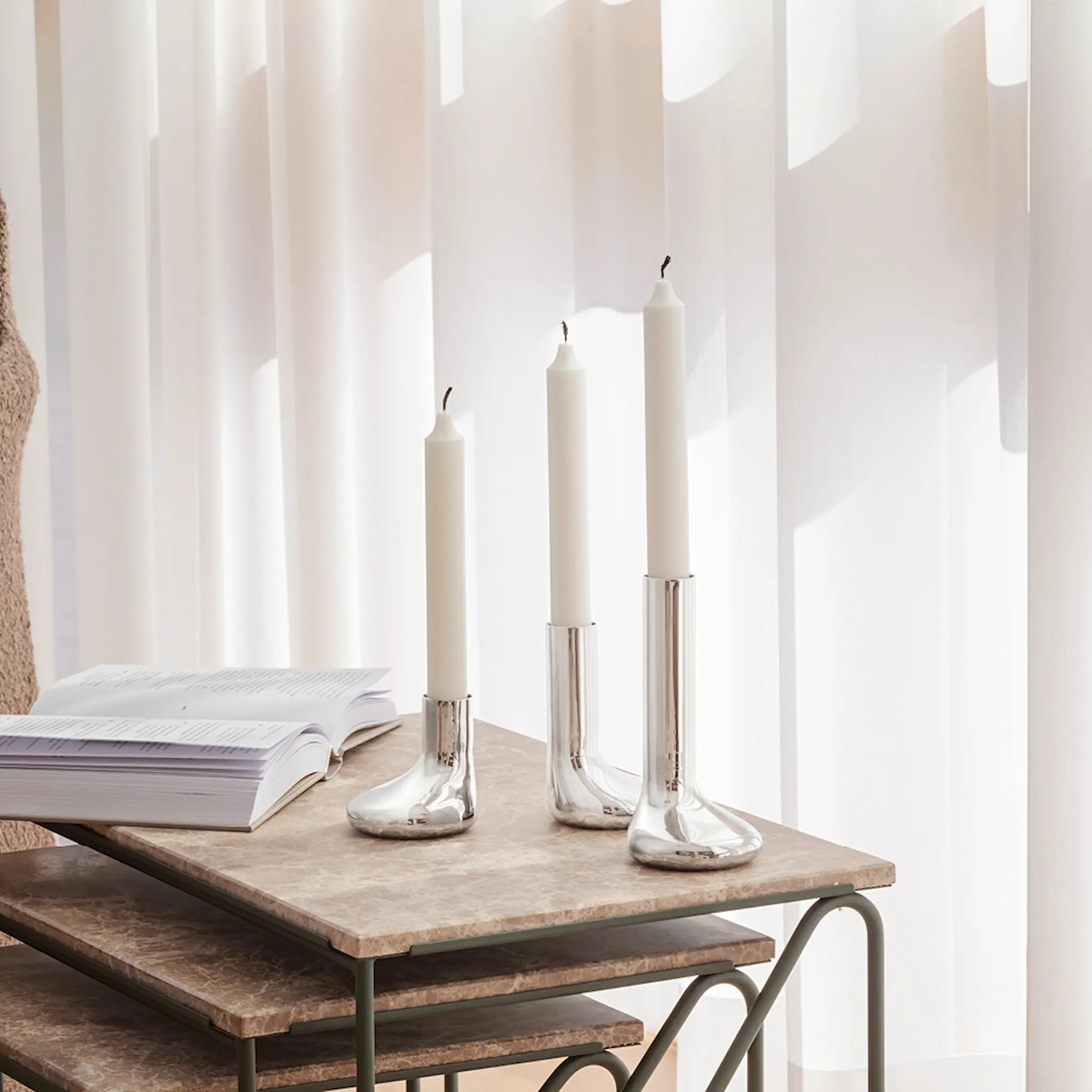 Eva Solo Mellow lysestake 8 cm sølv hover