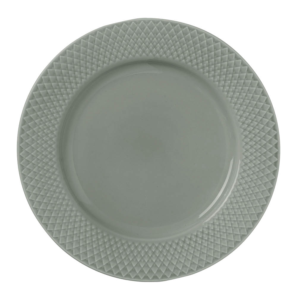 Lyngby Porcelæn Rhombe Earth lautanen 27 cm sammaleenvihreä