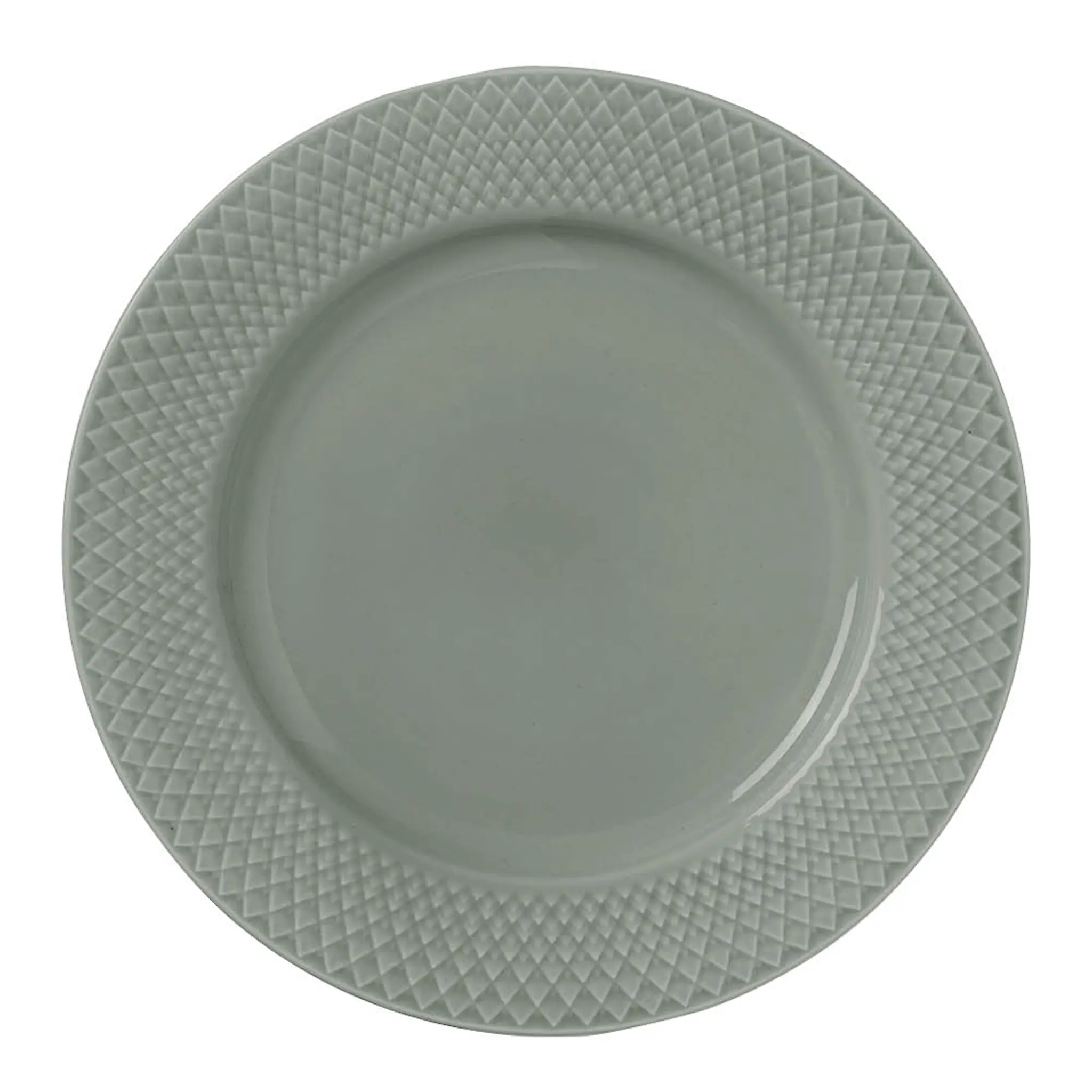 Lyngby Porcelæn Rhombe Earth lautanen 27 cm sammaleenvihreä