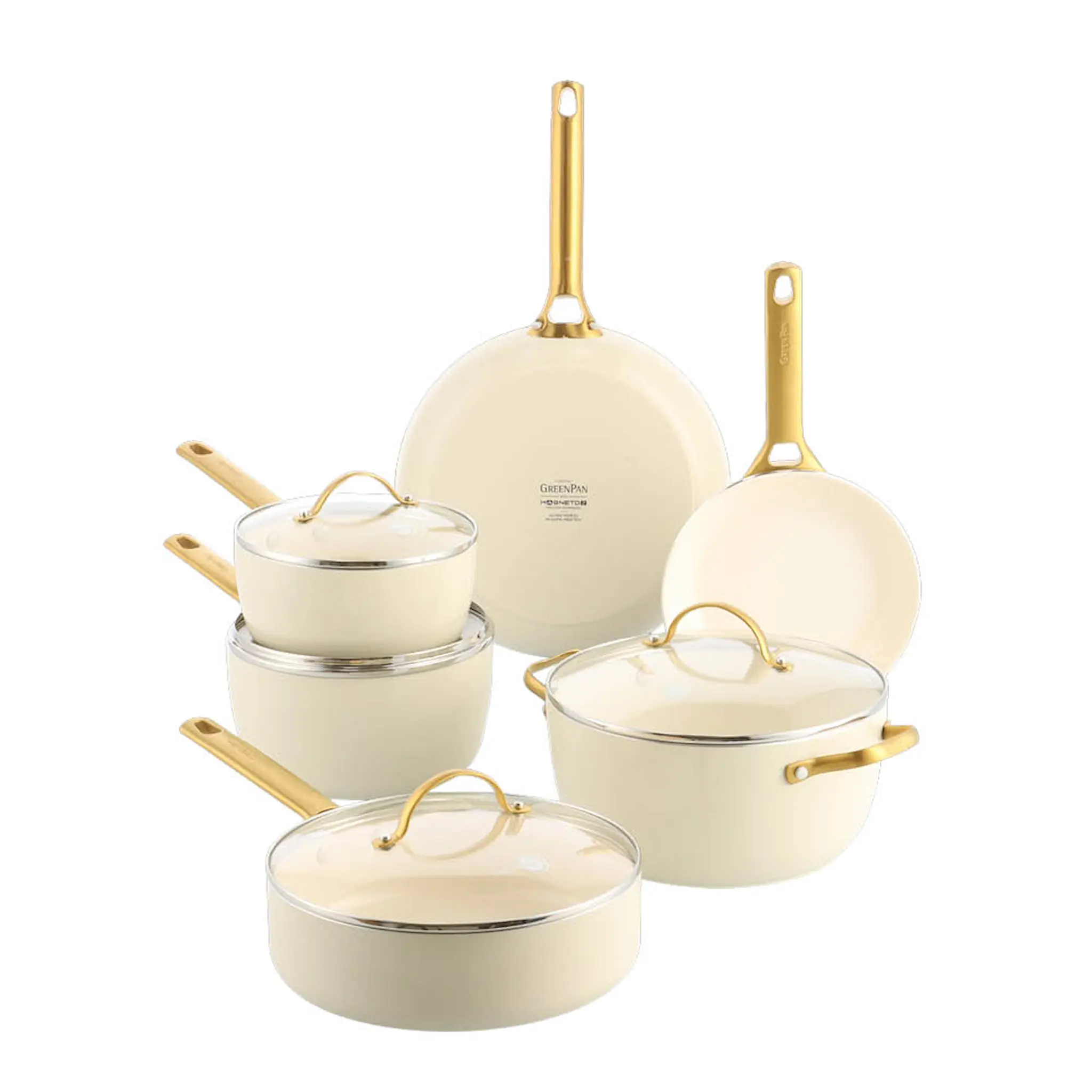 GreenPan Padova Reserve keramisk grytset 10 delar Cream White
