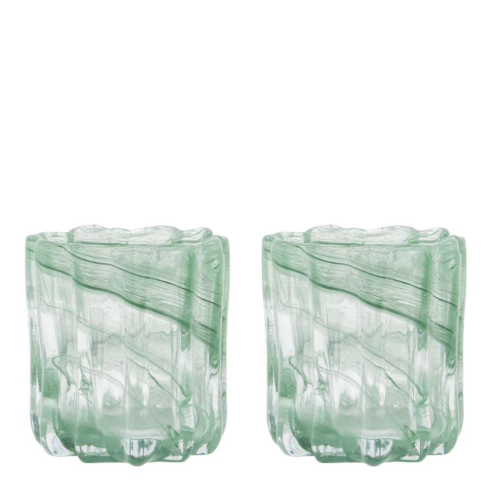 House Doctor - Curl Kynttilälyhty 10x11,5 cm 2 kpl Vihreä