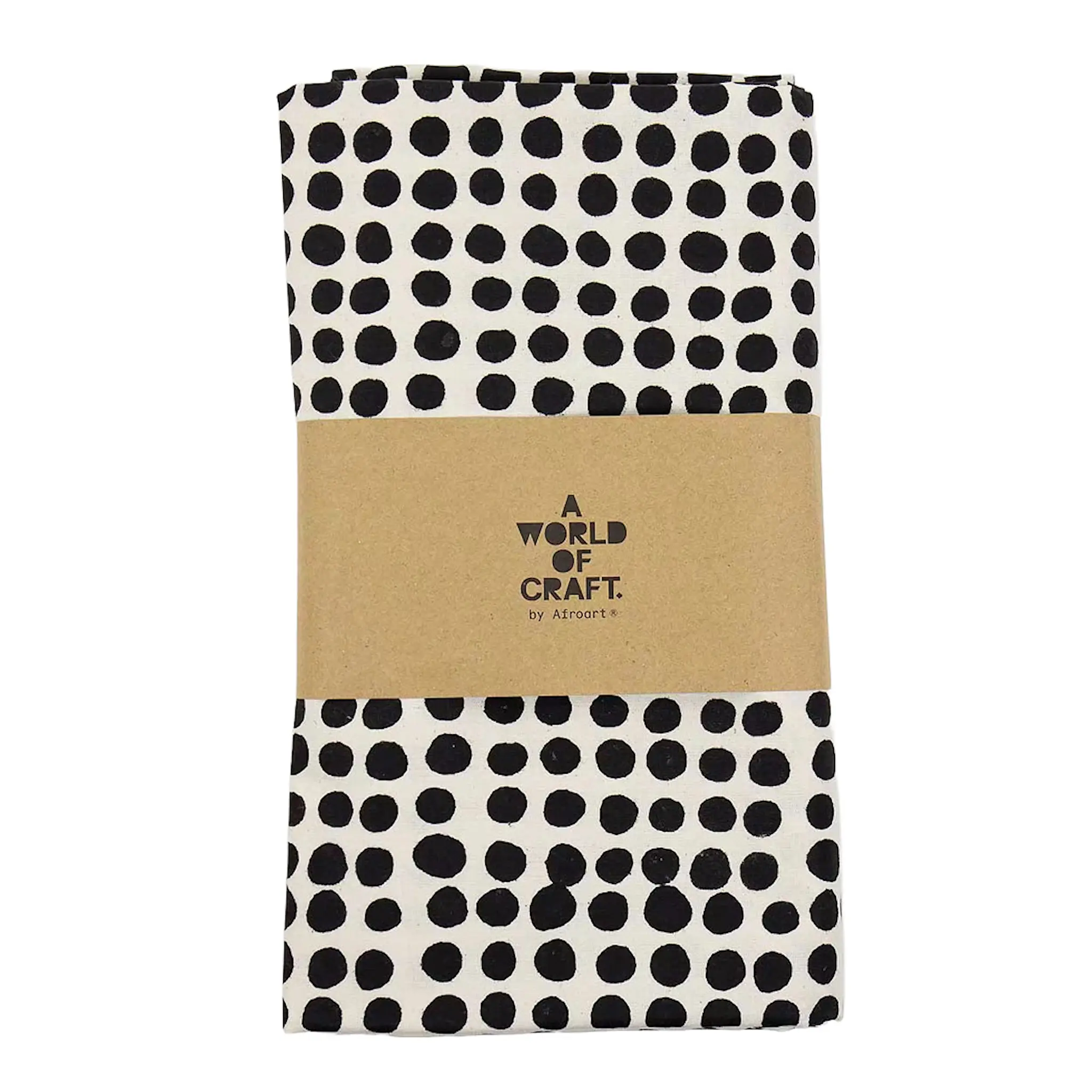 A World of Craft Dots duk 140x260 cm vit/svart