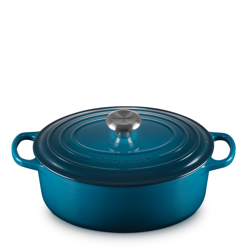 Le Creuset Signature Gjutjärnsgryta oval 27 cm 4,1 L deep teal