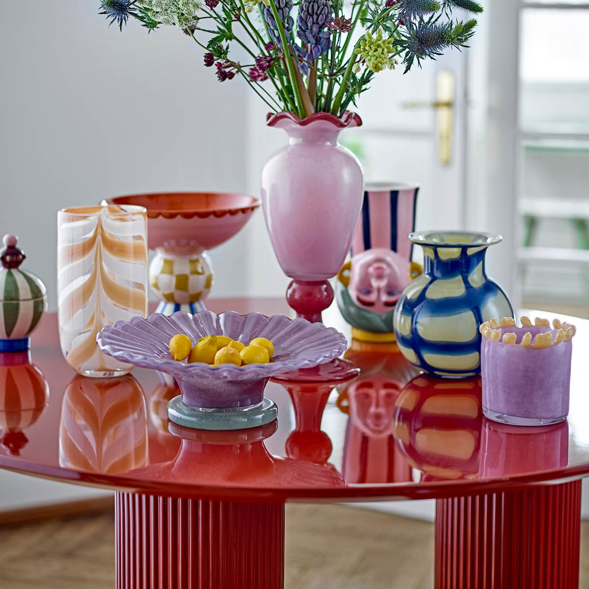 Bloomingville Ljuslykta Edger 8,5x11 cm lila