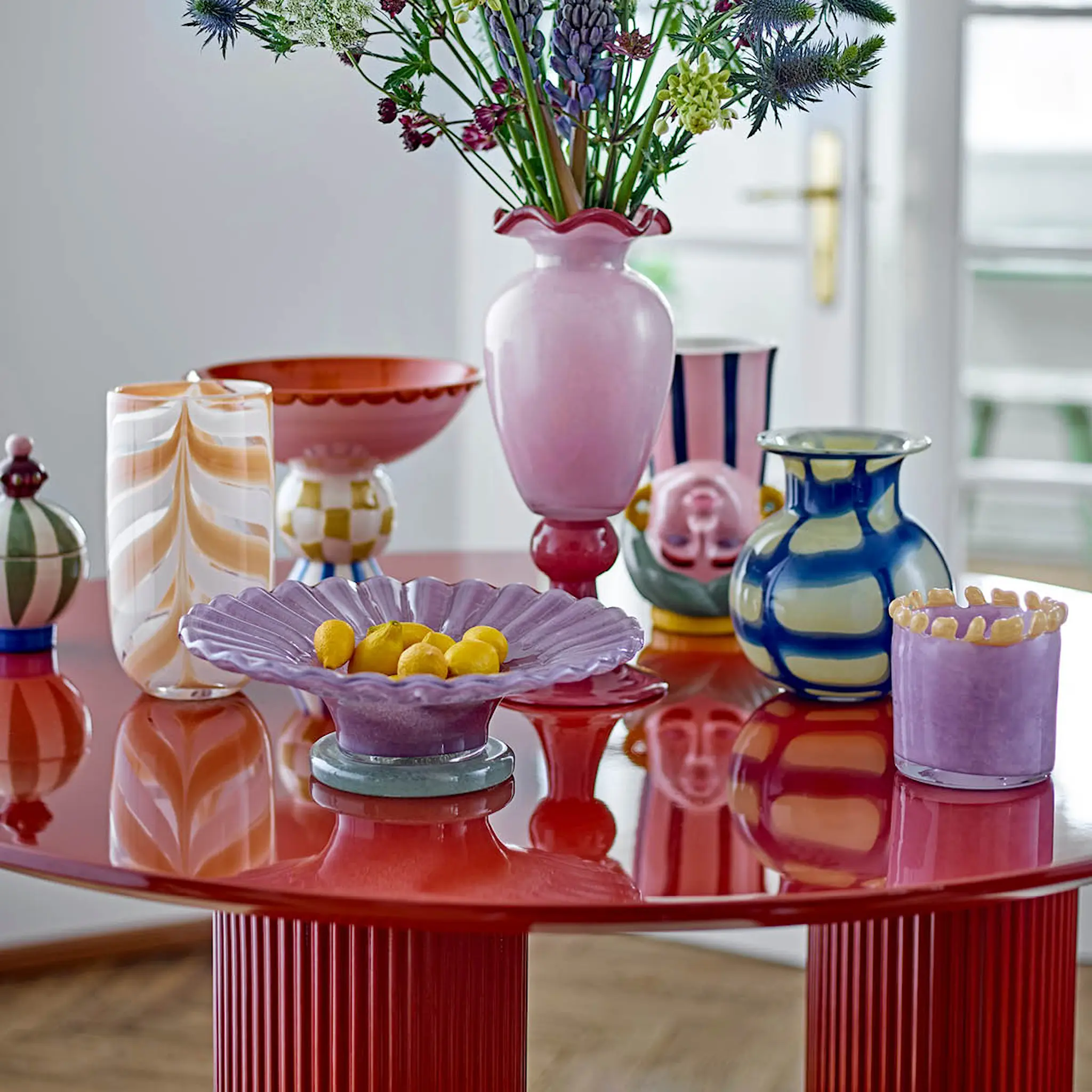 Bloomingville Ljuslykta Edger 8,5x11 cm lila