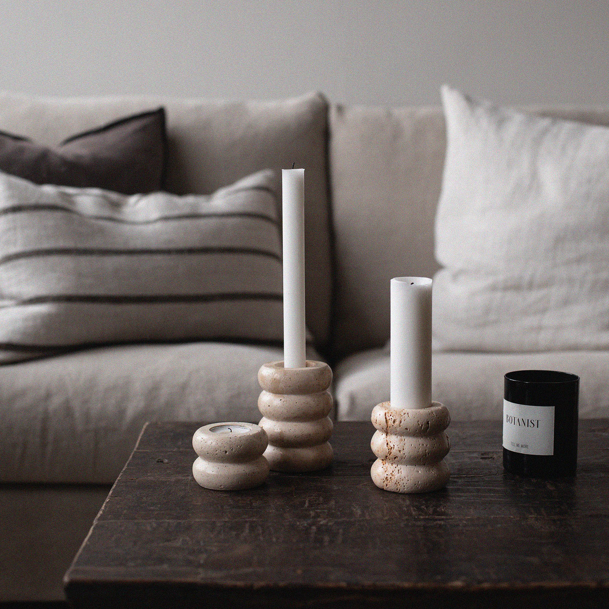 Tell Me More Travertin Kynttilänjalka 8 cm