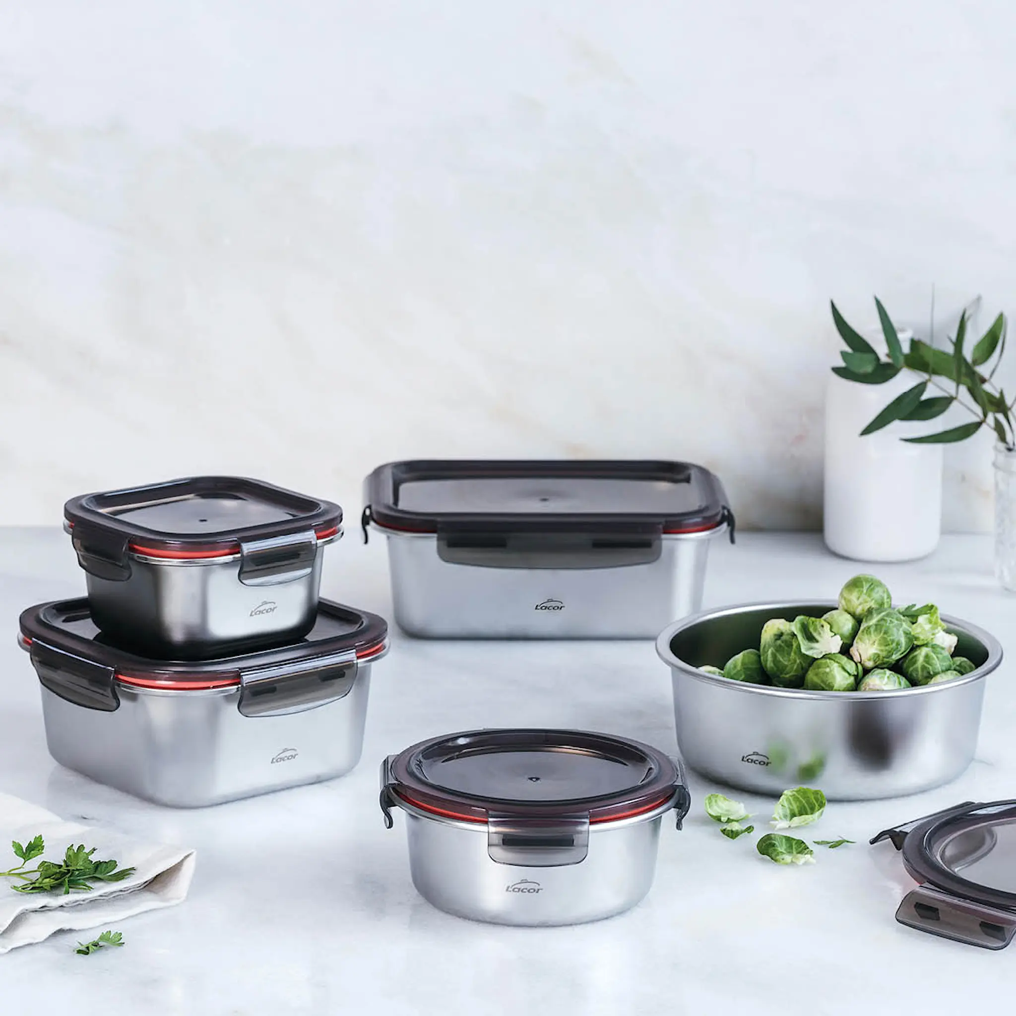 Lacor Matlåda i stål med tätt lock 0,8 L 18×13,5×7 cm