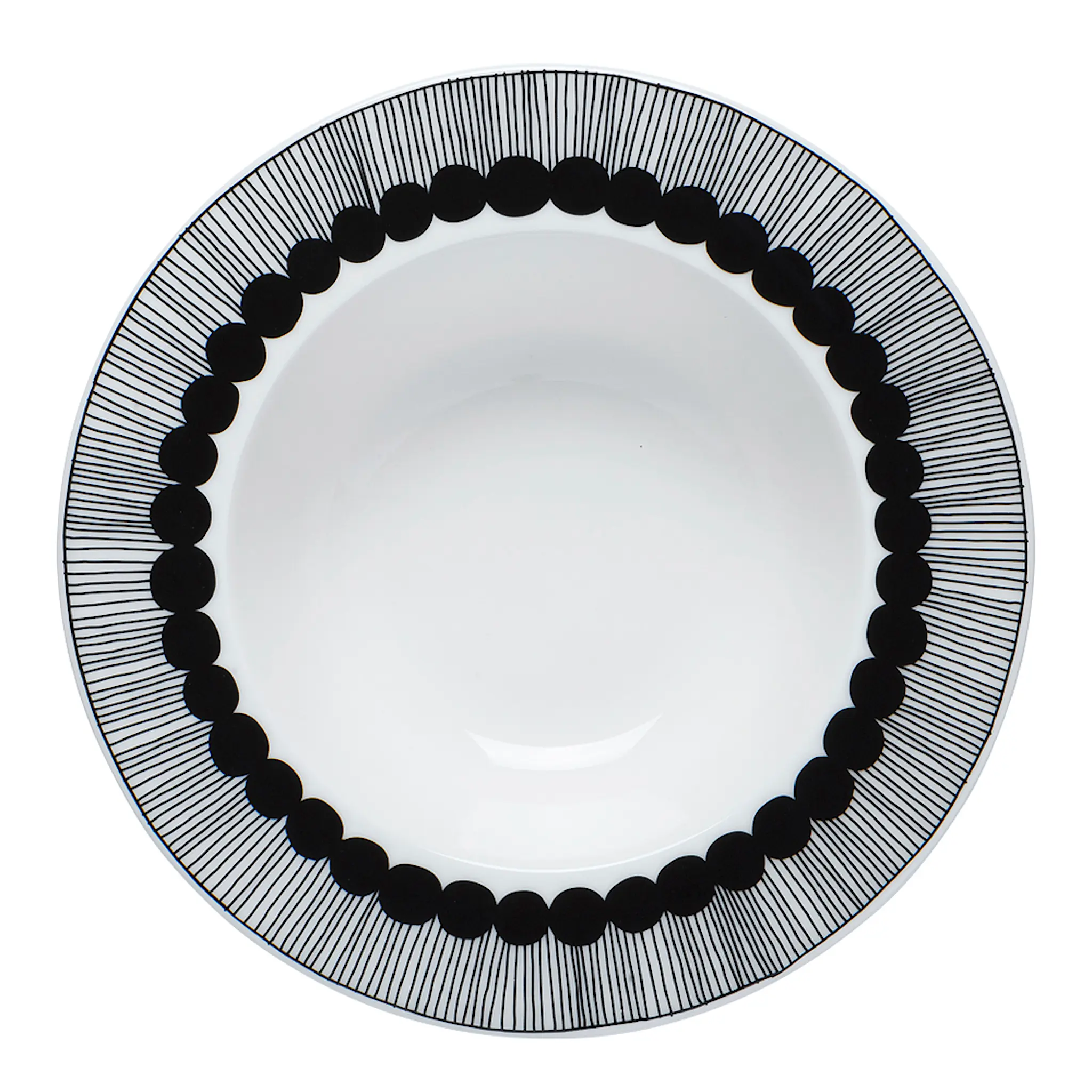 Marimekko Siirtolapuutarha Tallrik djup 20 cm Svart/vit