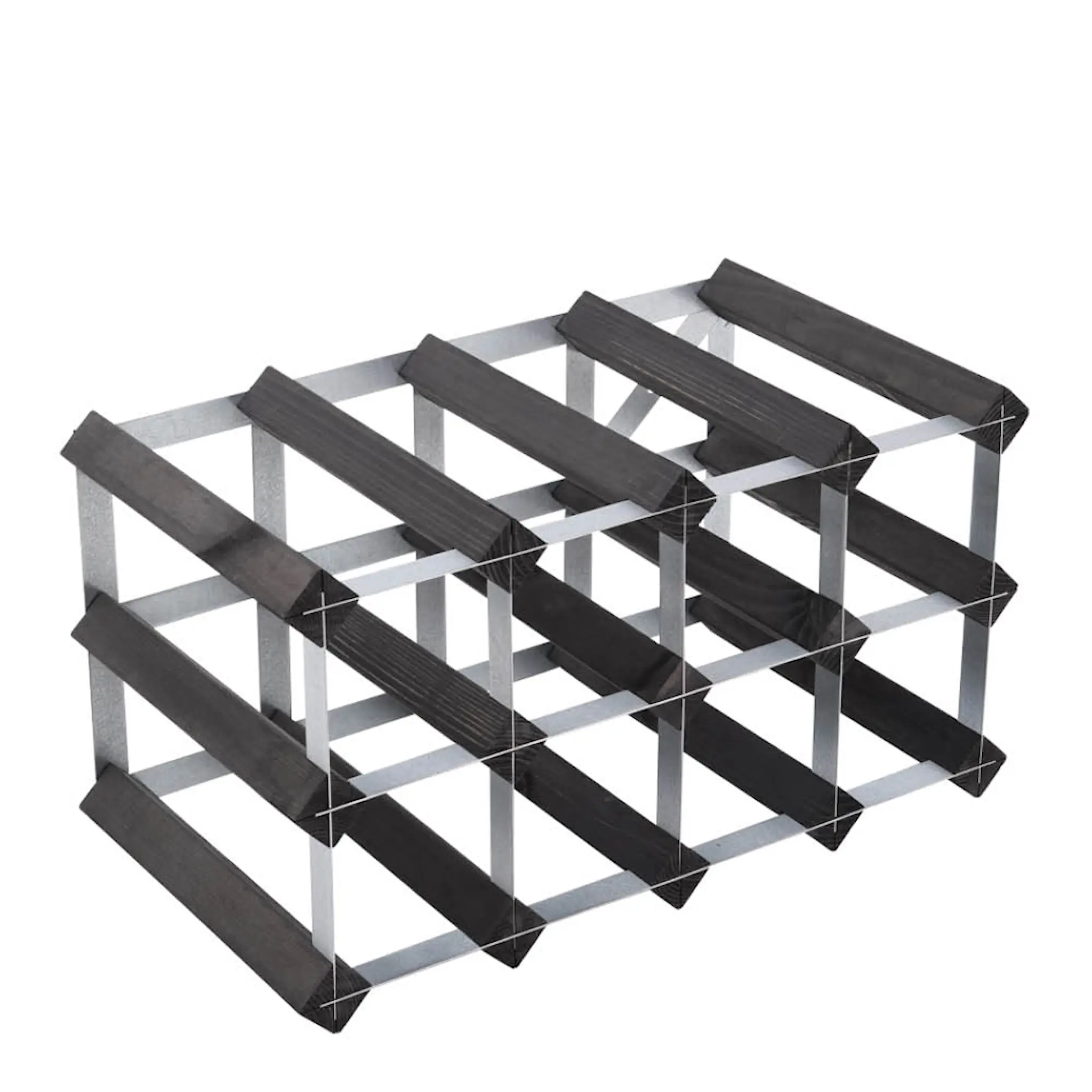 Traditional Wine Rack Vinställ 12 flaskor monterad svart
