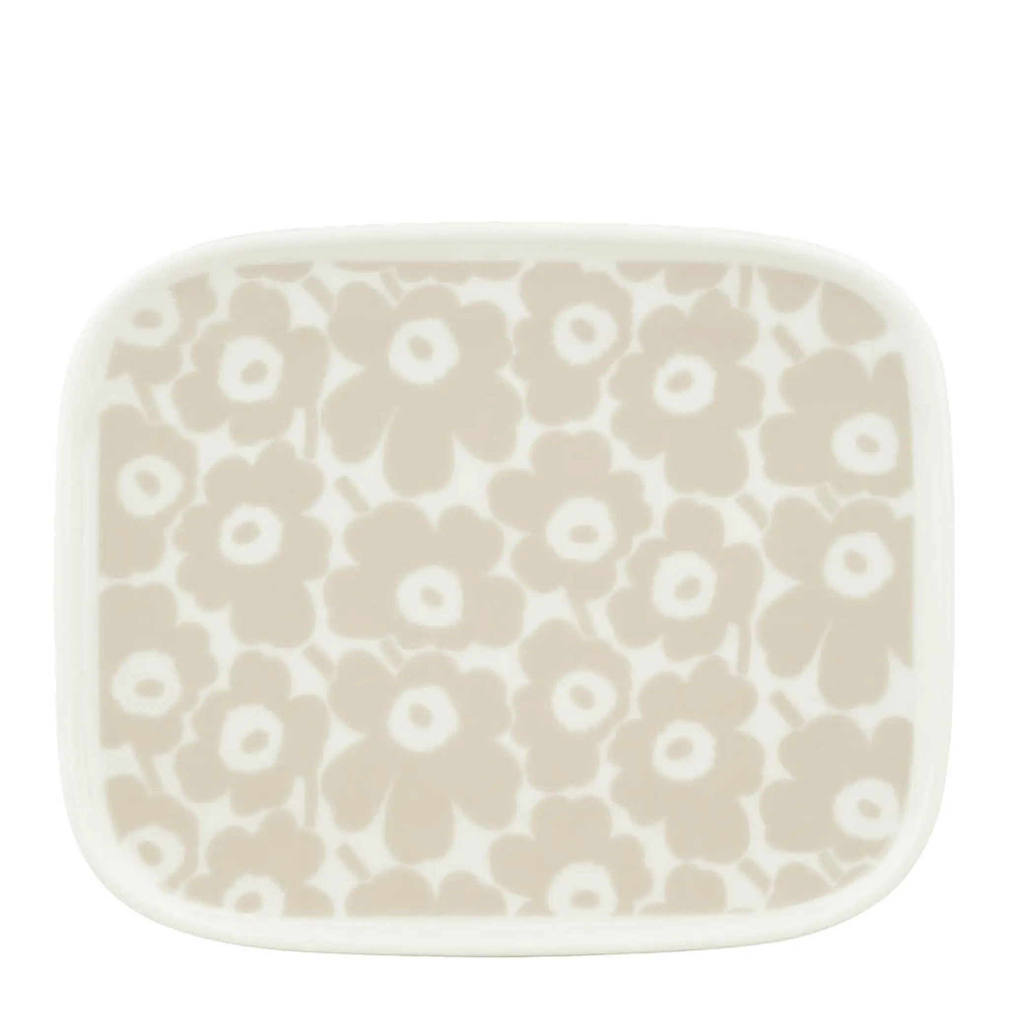 Marimekko Juhla Unikko tarjoilulautanen 15x12 cm harmaa/valkoinen