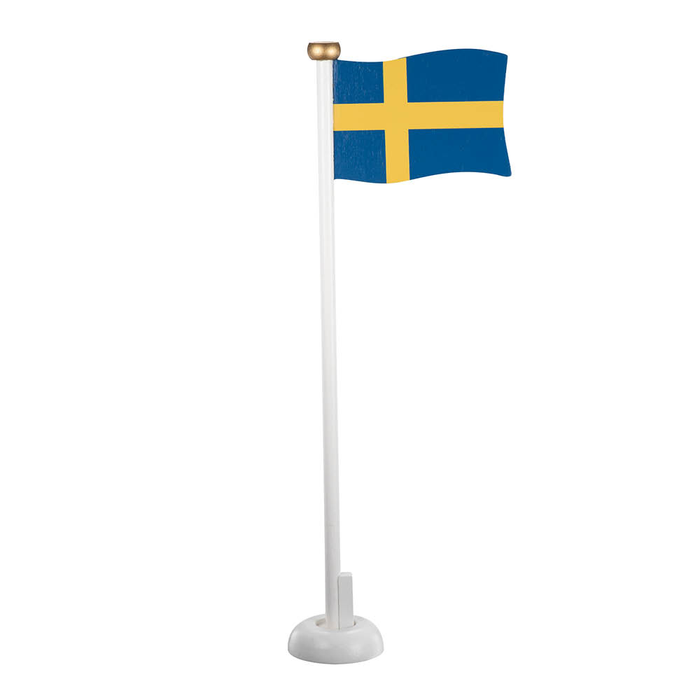Edelweiss Sverige bordsflagga i trä 30 cm blå/gul